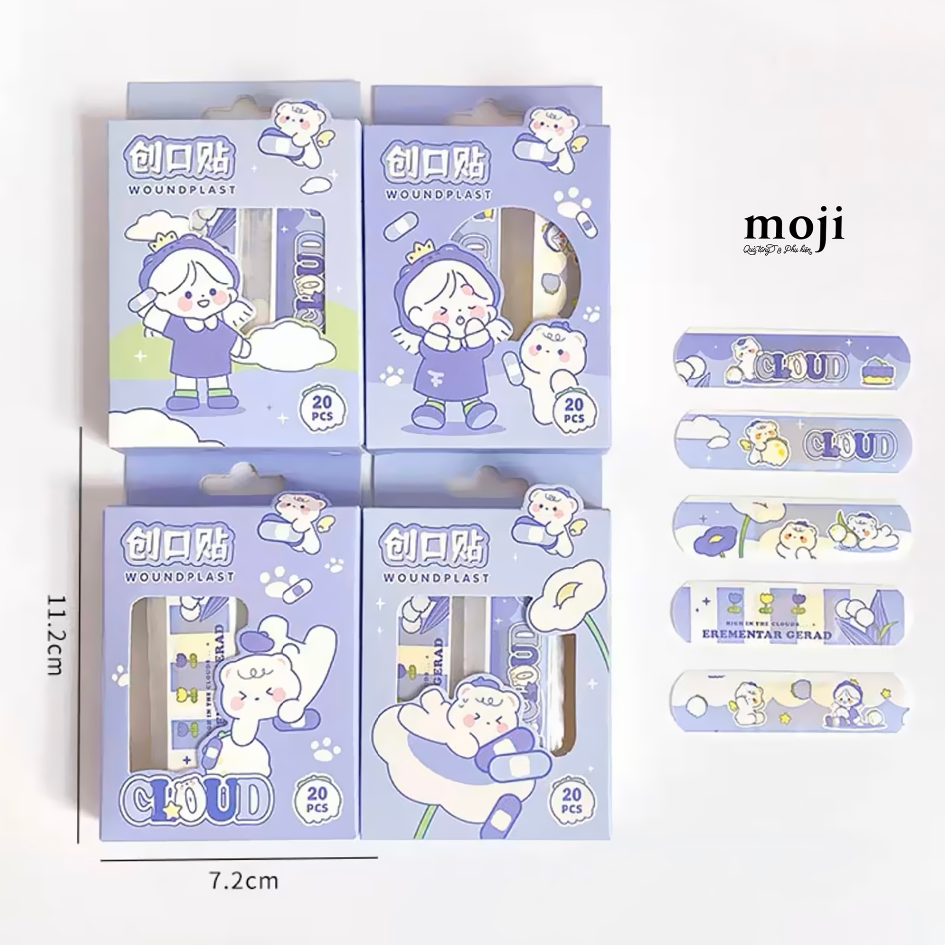 Băng dán cá nhân hộp Little girl baby bear cloud set20