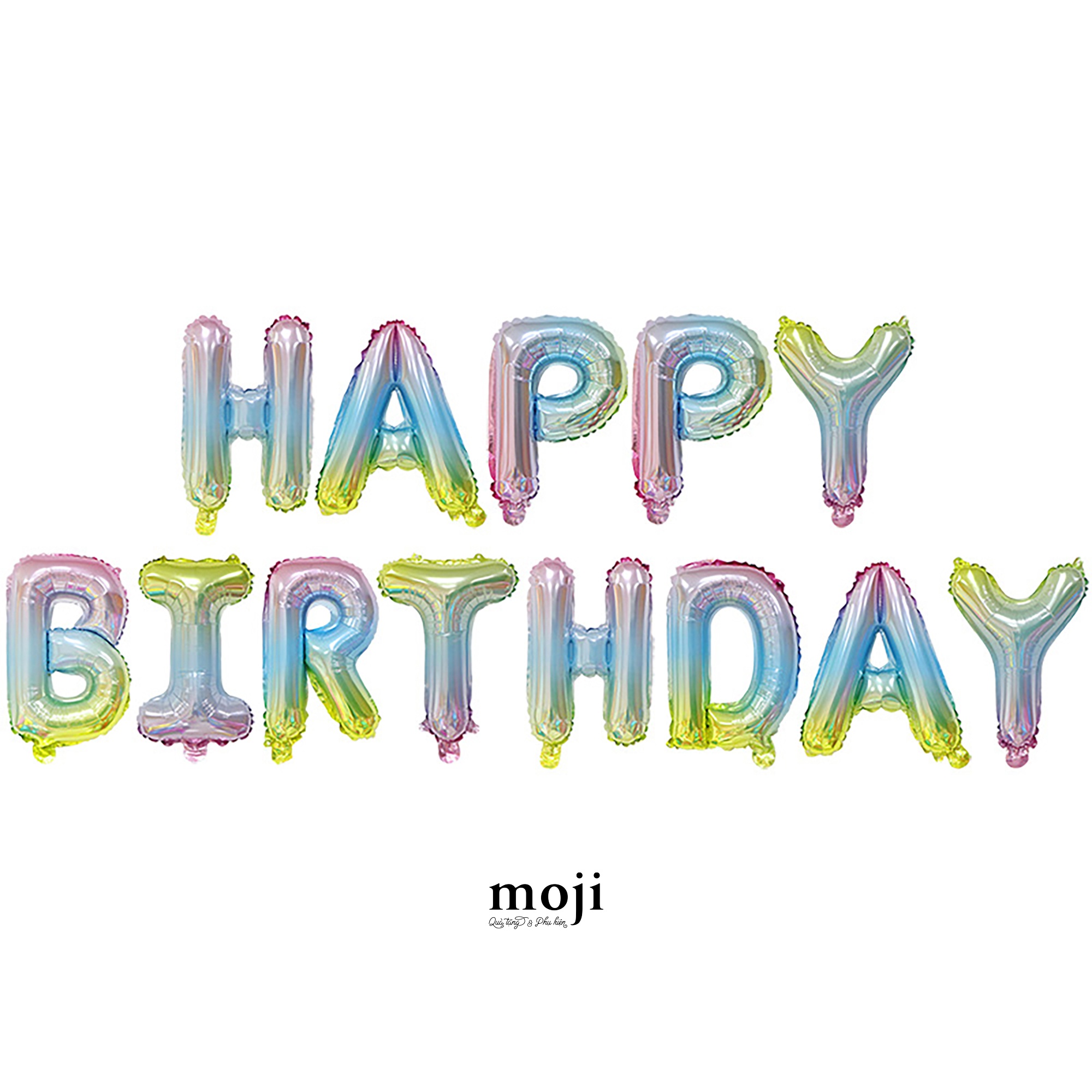 Bóng bay trang trí party bộ chữ Gradient color Happy Birthday