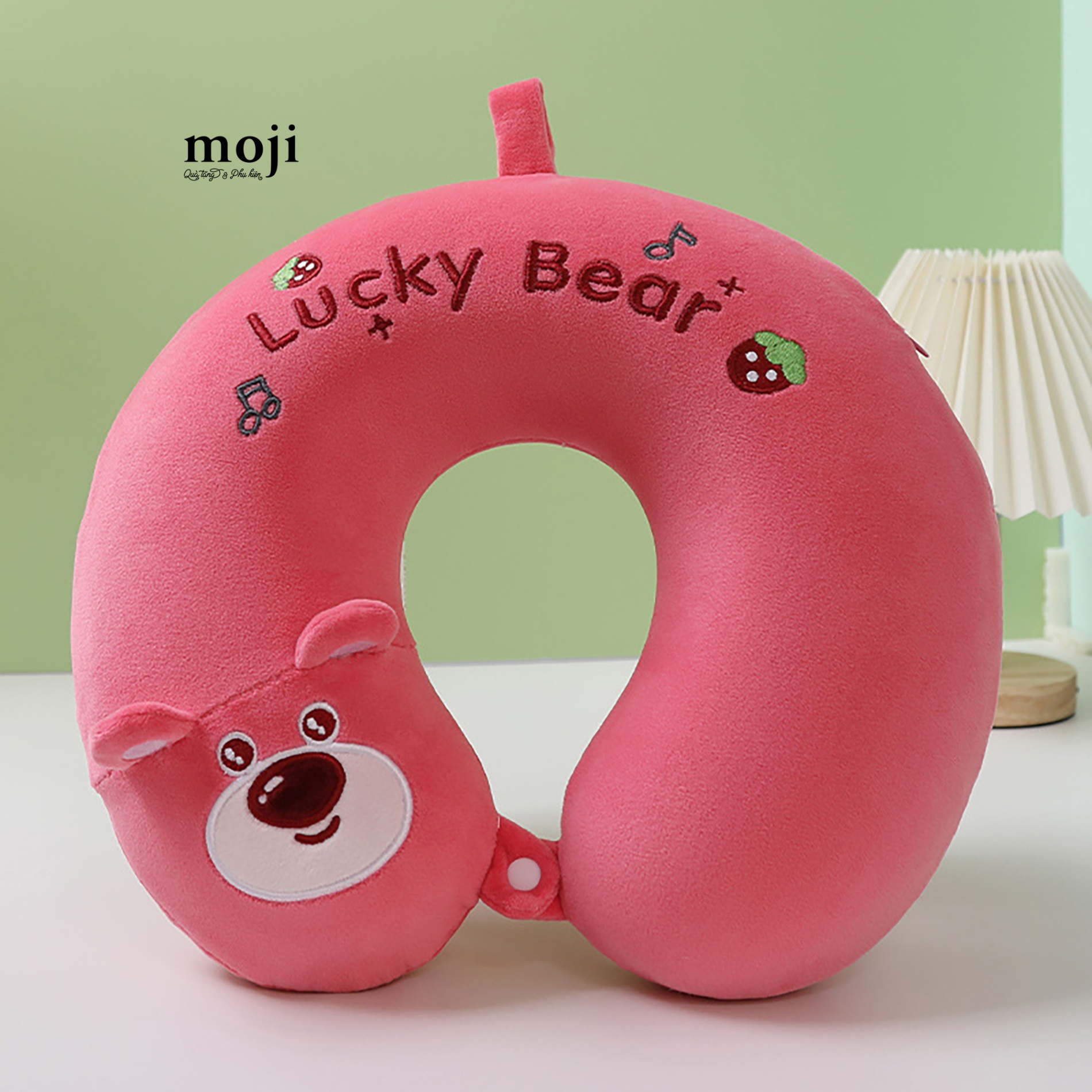 Gấu bông chữ U ruột cao su Lucky bear fruit strawberry