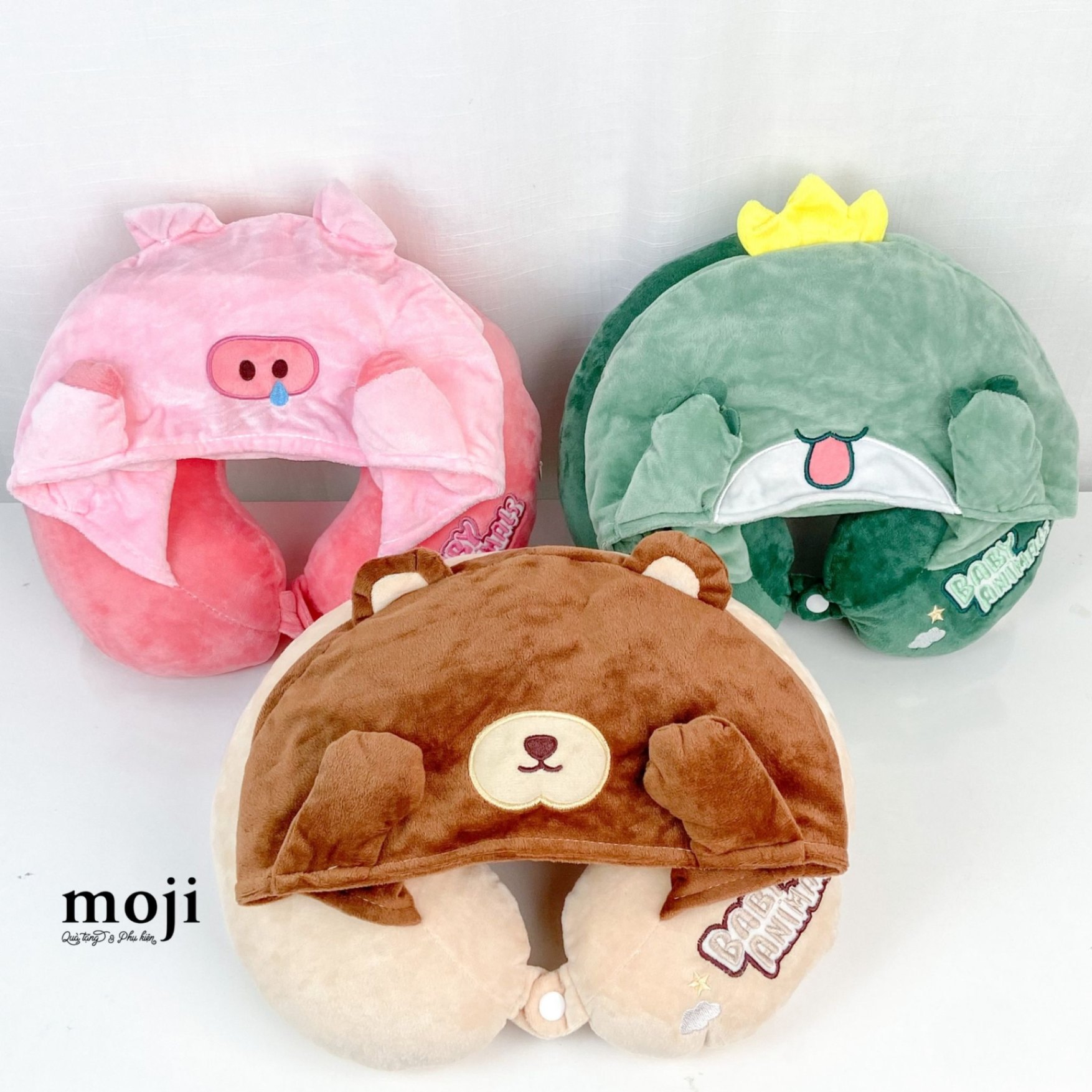 Gấu bông chữ U có mũ Baby animals che mắt
