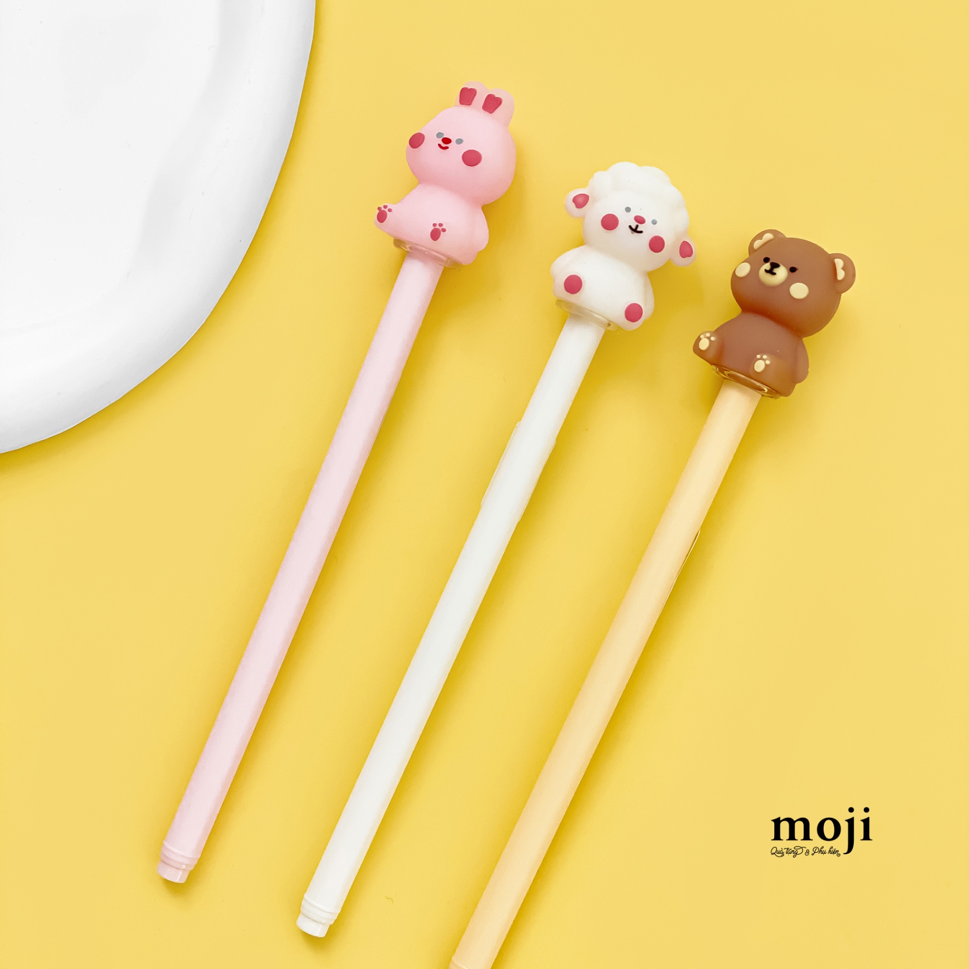Bút viết Baby bear rabbit sheep ngồi má hồng