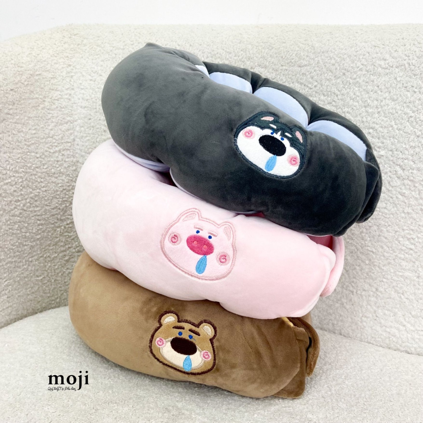 Gấu bông chữ U Baby bear husky dog pig face runny nose chảy nước mũi đậu Hà Lan phối màu