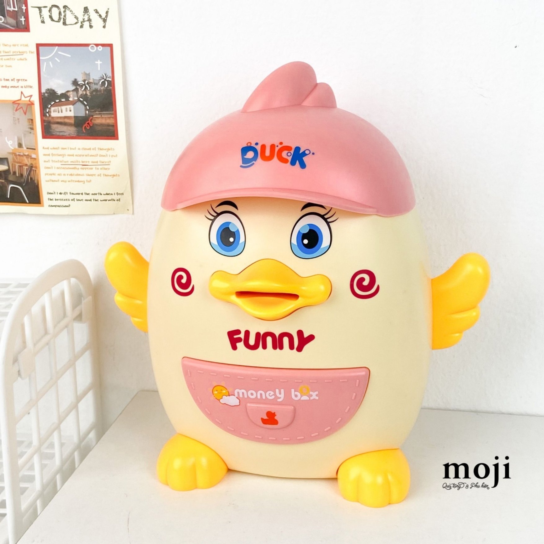 Két tiết kiệm có nhạc Funny duck đội mũ dùng pin