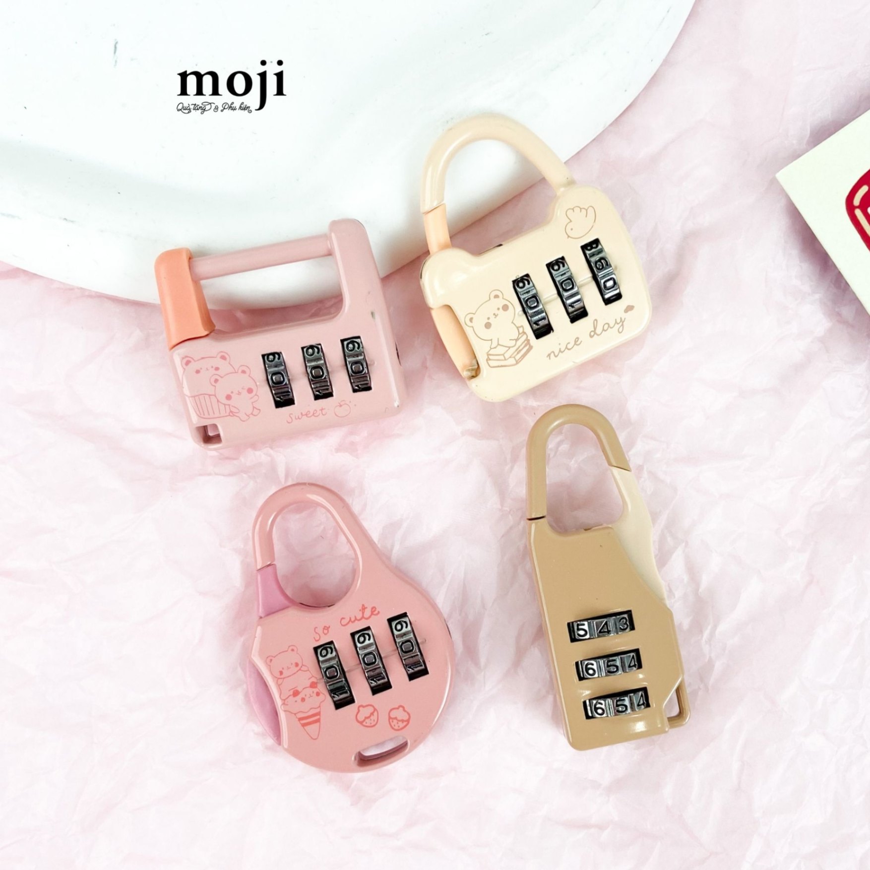 Ổ khóa mini password Baby bear sweet ice cream to study