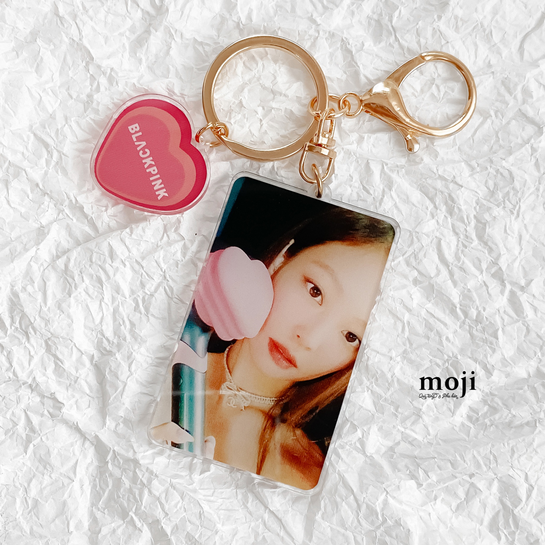 Móc khóa idol BLACKPINK Jennie lightstick heart 080823