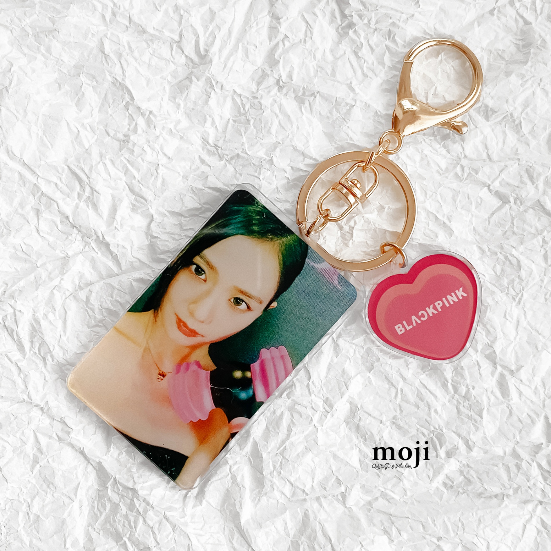 Móc khóa idol BLACKPINK Jisoo lightstick heart 080823