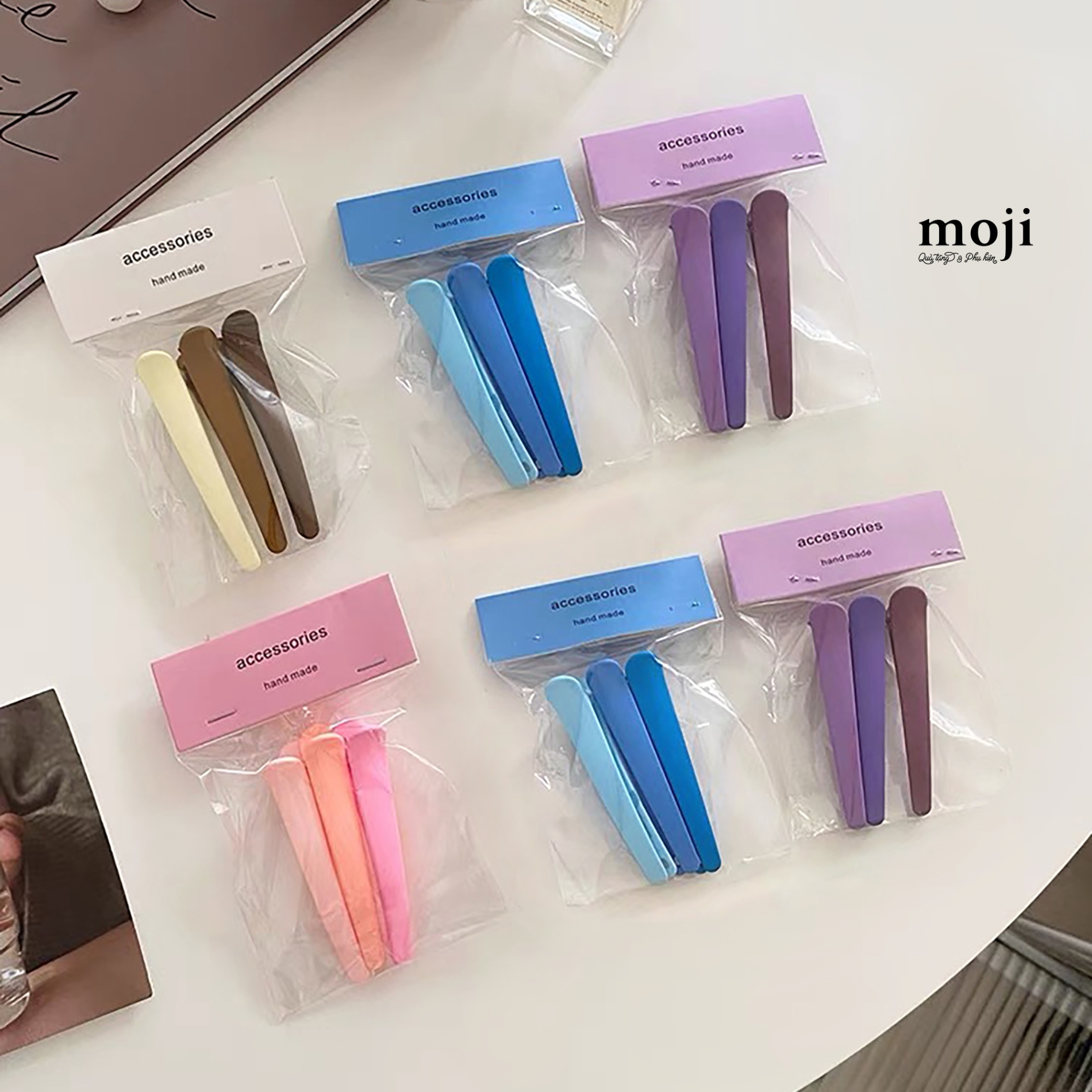 Kẹp tóc trang điểm Basic phối màu set3