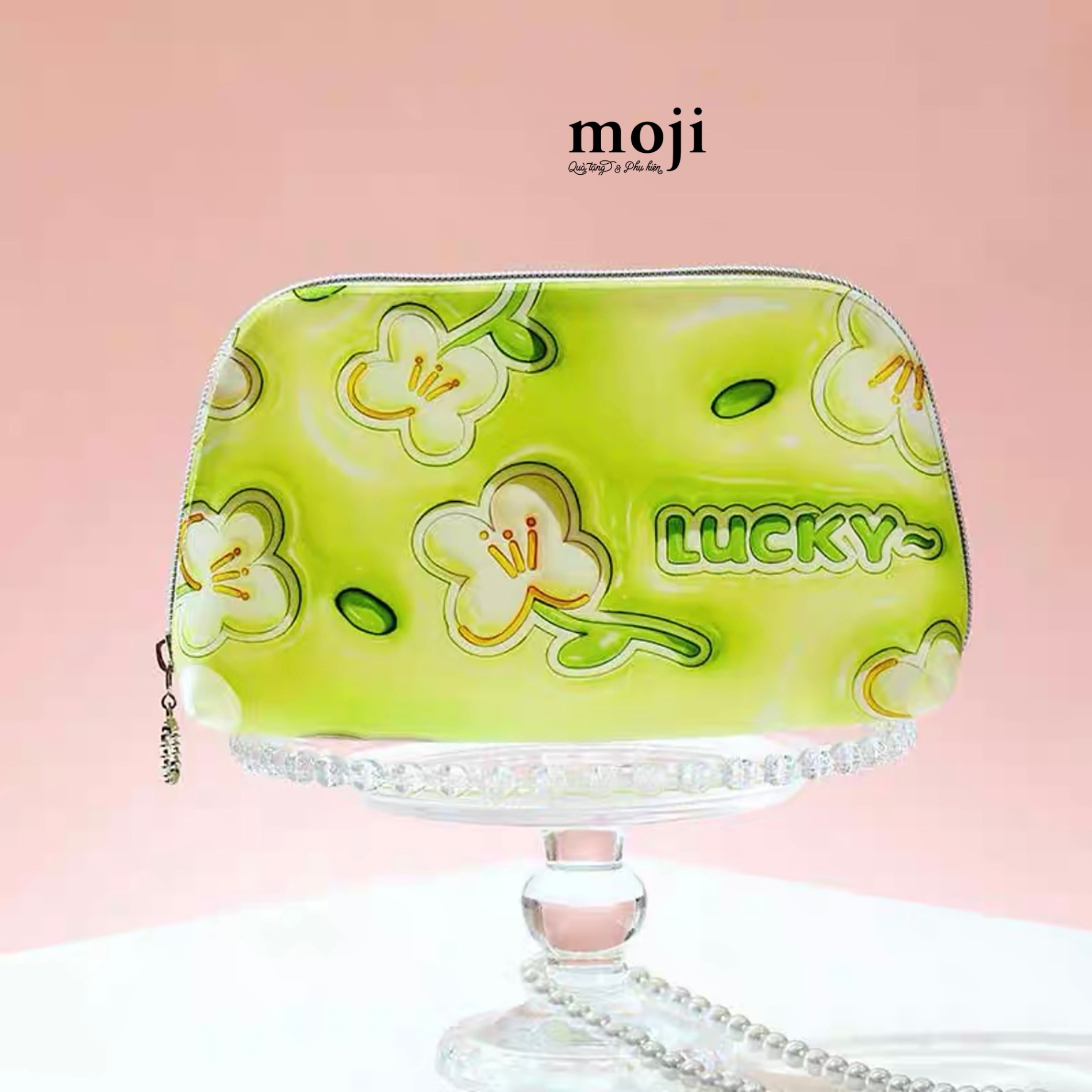 Túi đựng mỹ phẩm Lucky flower 3D pattern 6x12x20