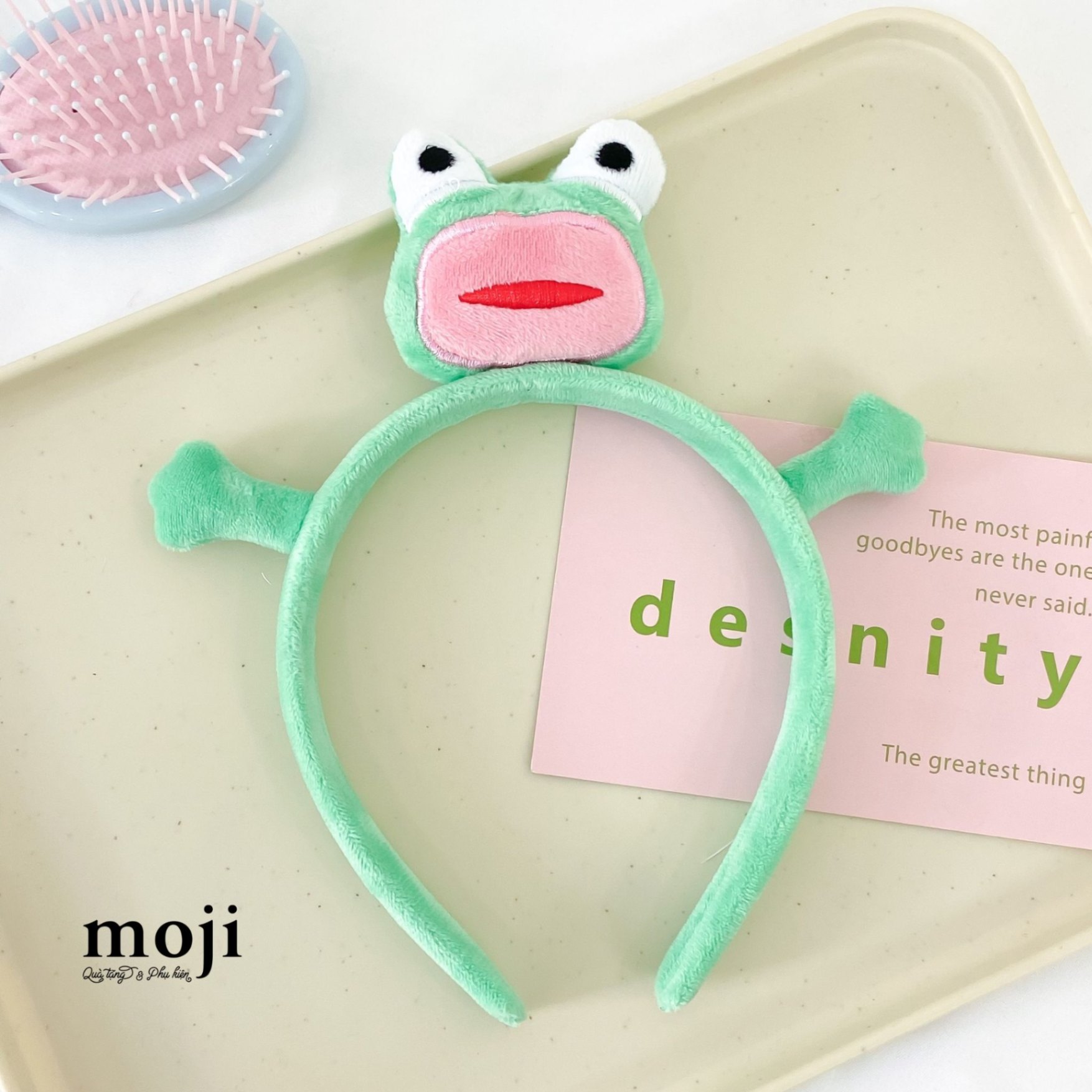 Băng đô bờm Funny vibes Funny frog big eyes môi dày