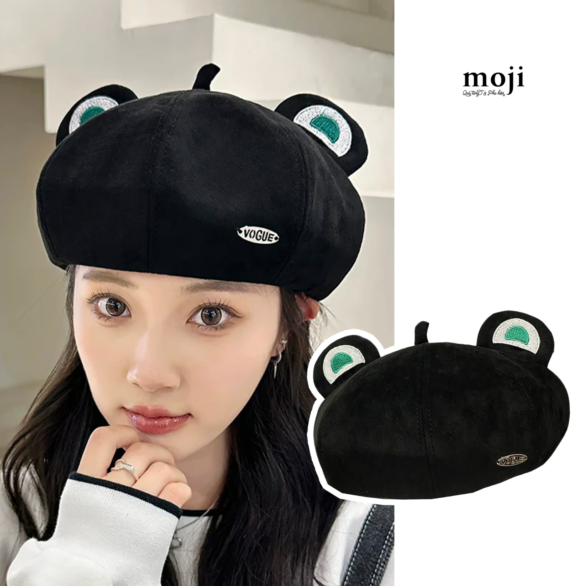 Mũ nón beret Frog eyes