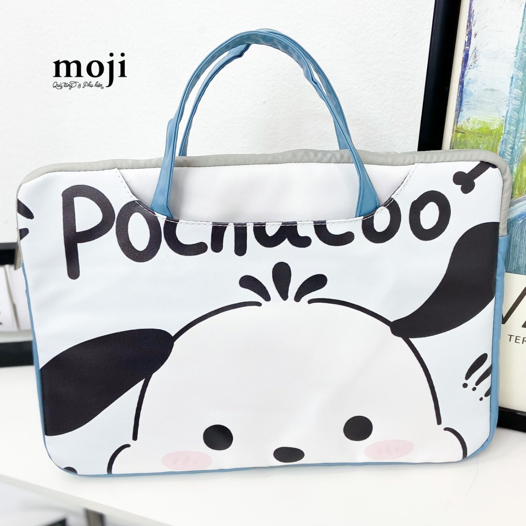 Đựng laptop 13inch Sanrio family Pochaco ngó đầu chống sốc cao cấp 26x38