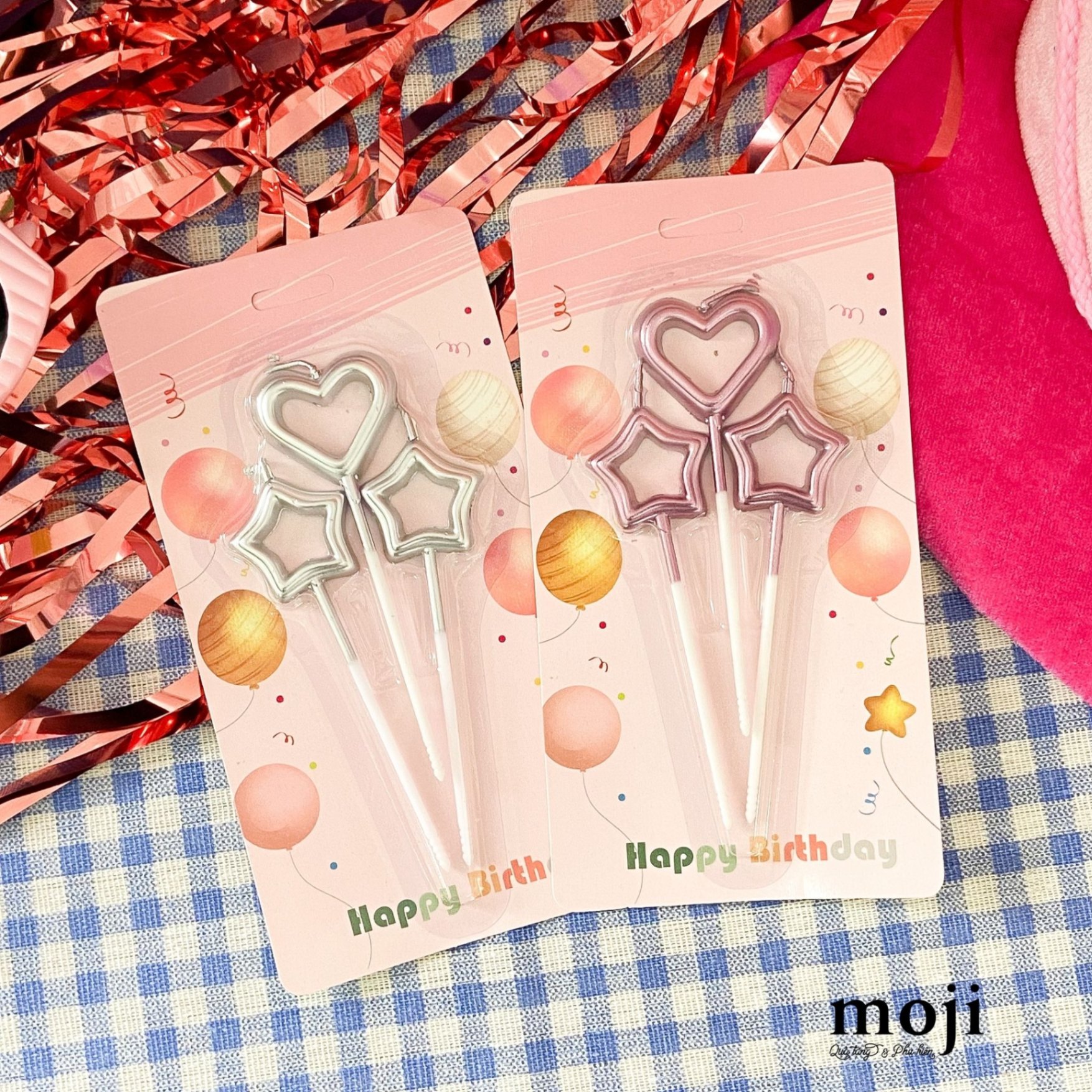 Nến trang trí party Heart star set3