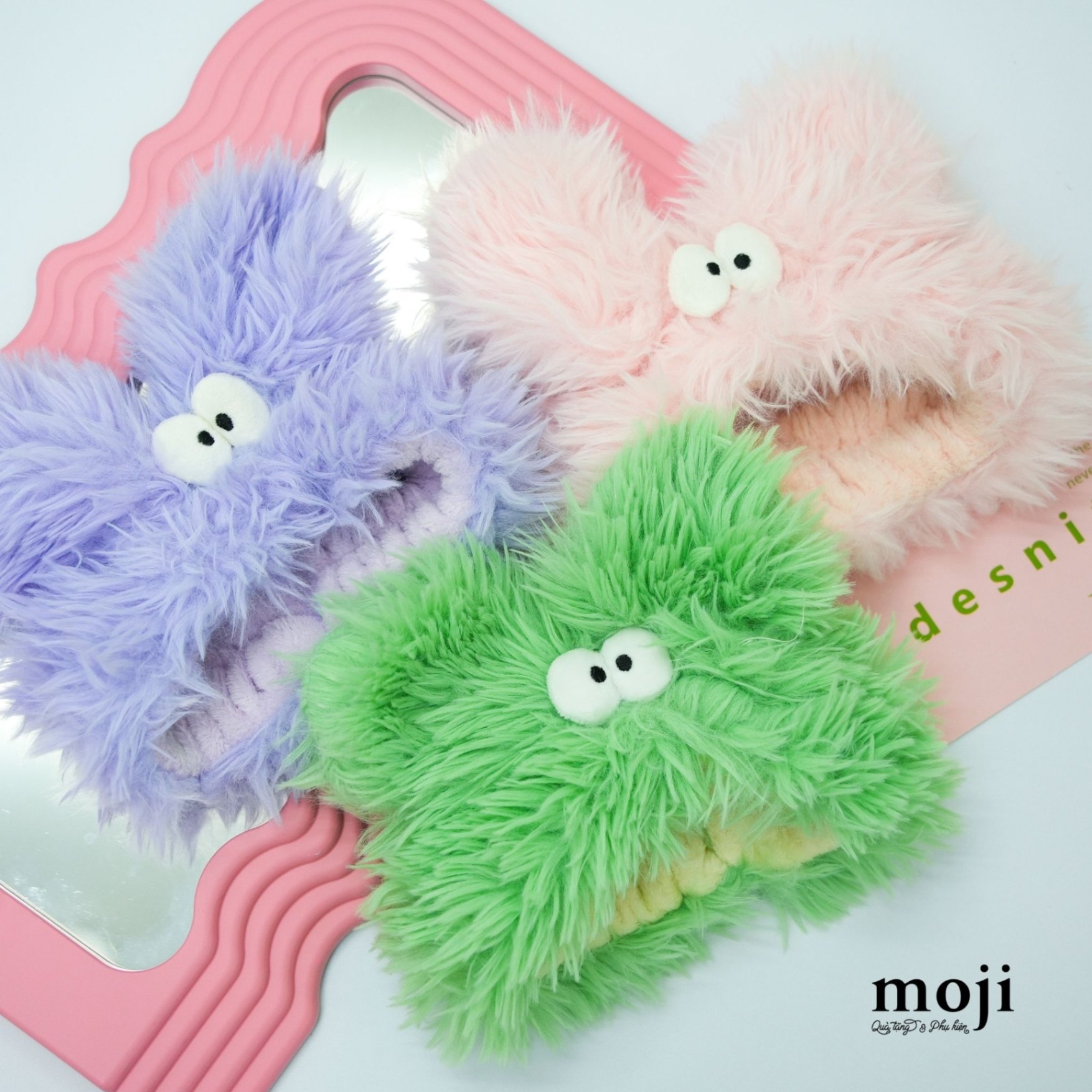 Băng đô make up Funny vibes Funny animal big eyes có tai lông xù