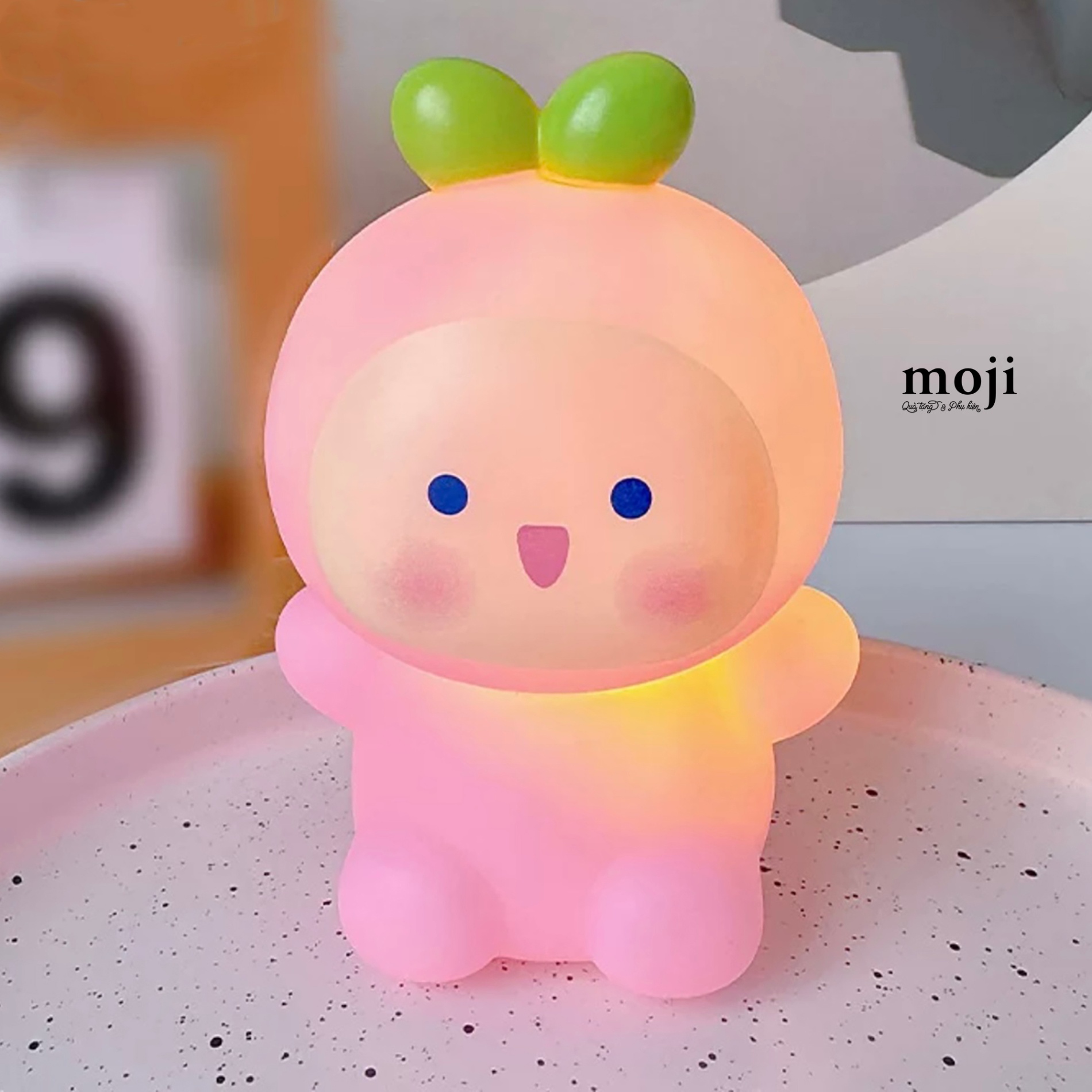 Đèn ngủ led Cute animal cosplay pink carrot dùng pin 6x8x11