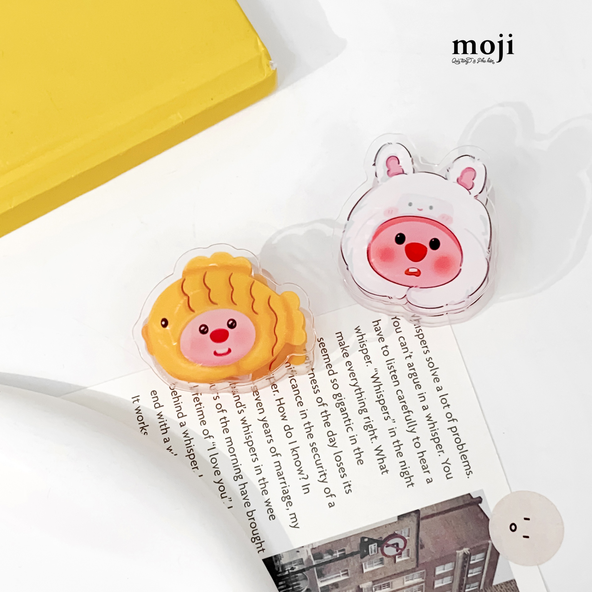 Kẹp tài liệu mini acrylic Hải ly Loopy cosplay rabbit Taiyaki bánh cá