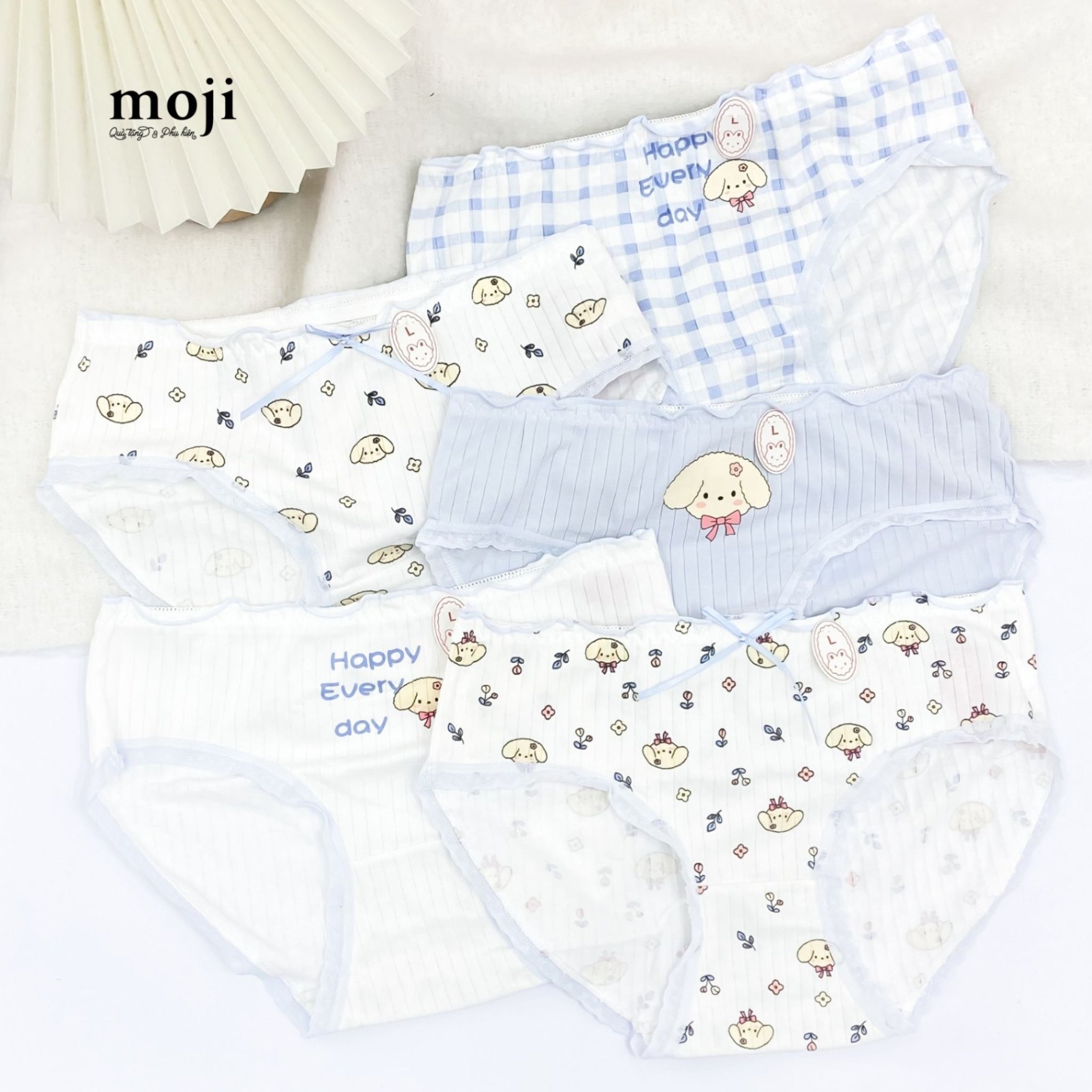 Quần chip MJ Cute dog face happy every day có viền