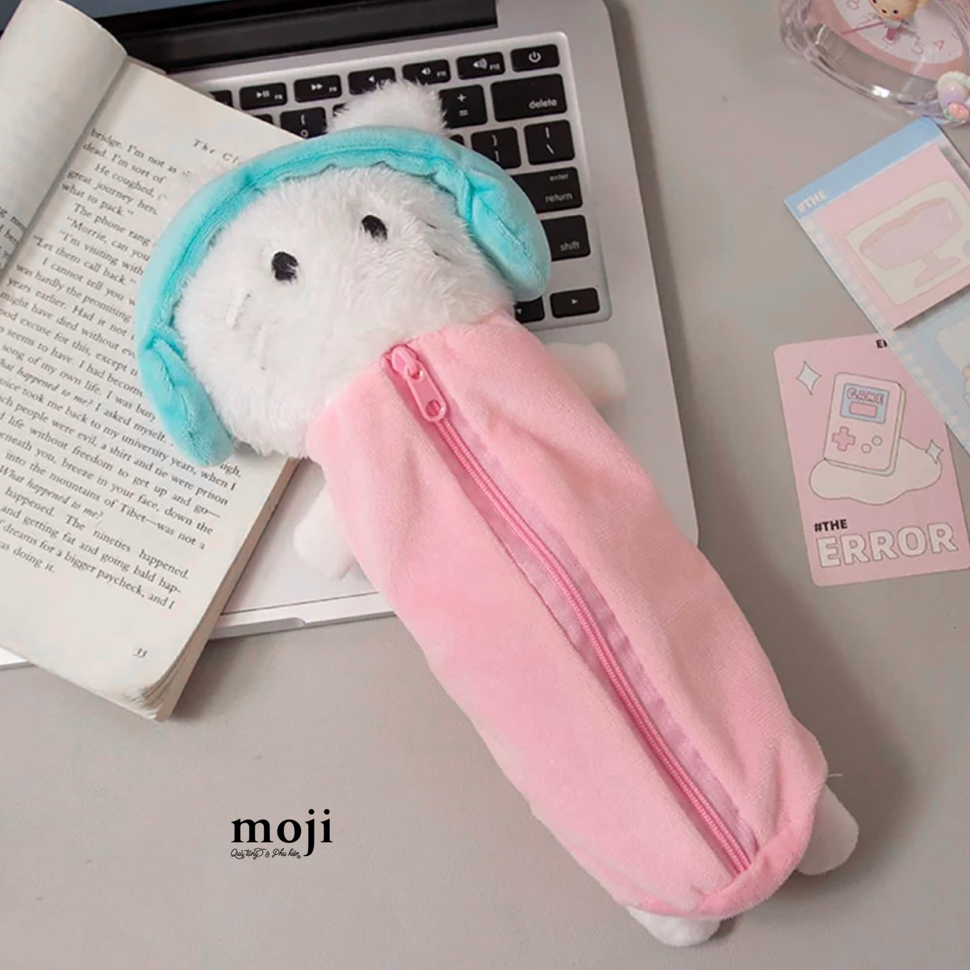 Hộp bút MJ gấu bông Cute cat headphone 20cm