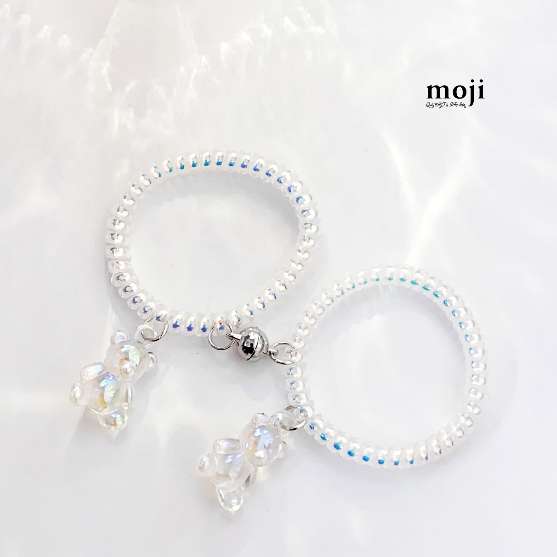 Vòng tay set2 đa năng Couple baby bear the link of magnet lò xo