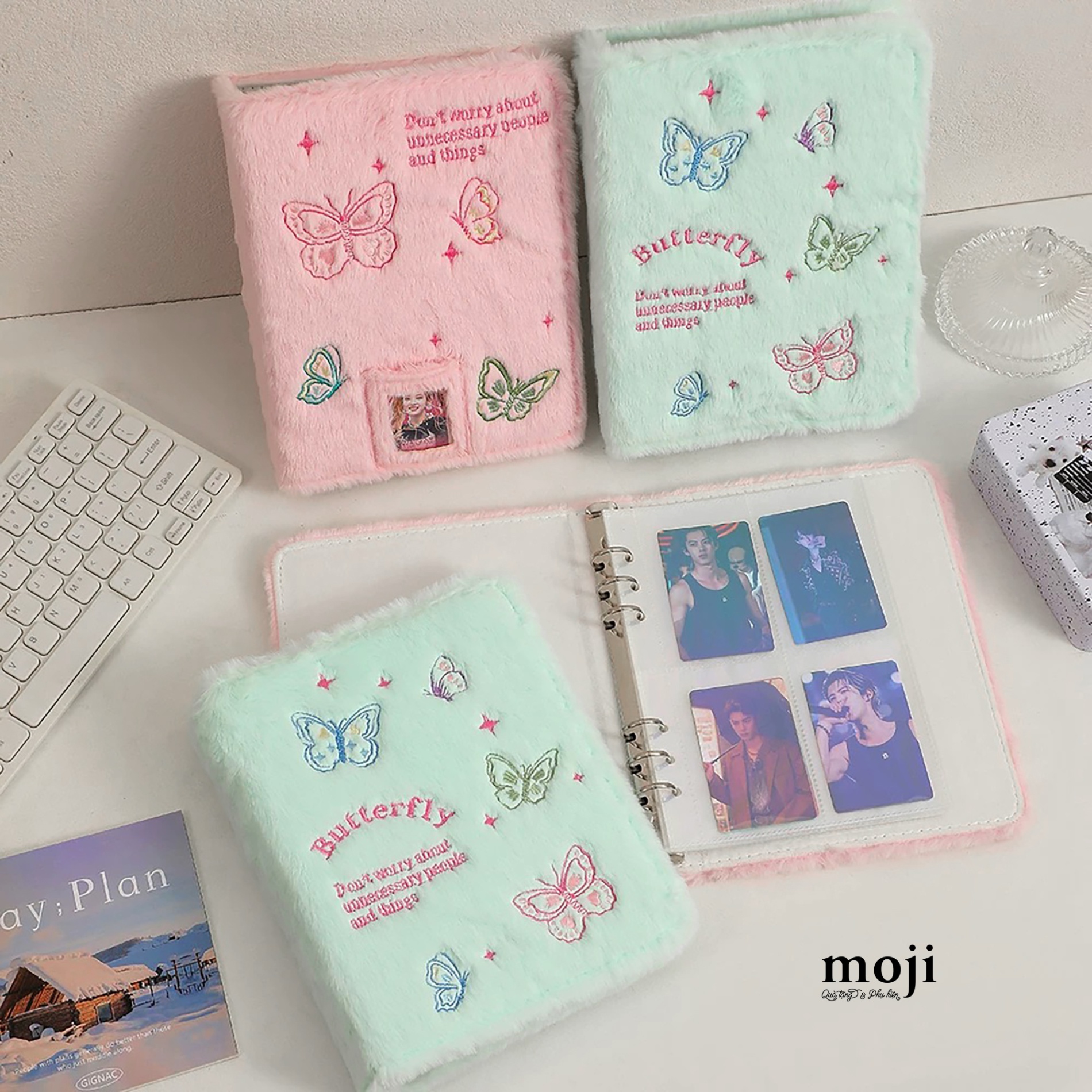 Album ảnh đựng card lông xù Butterfly don't worry 18x23