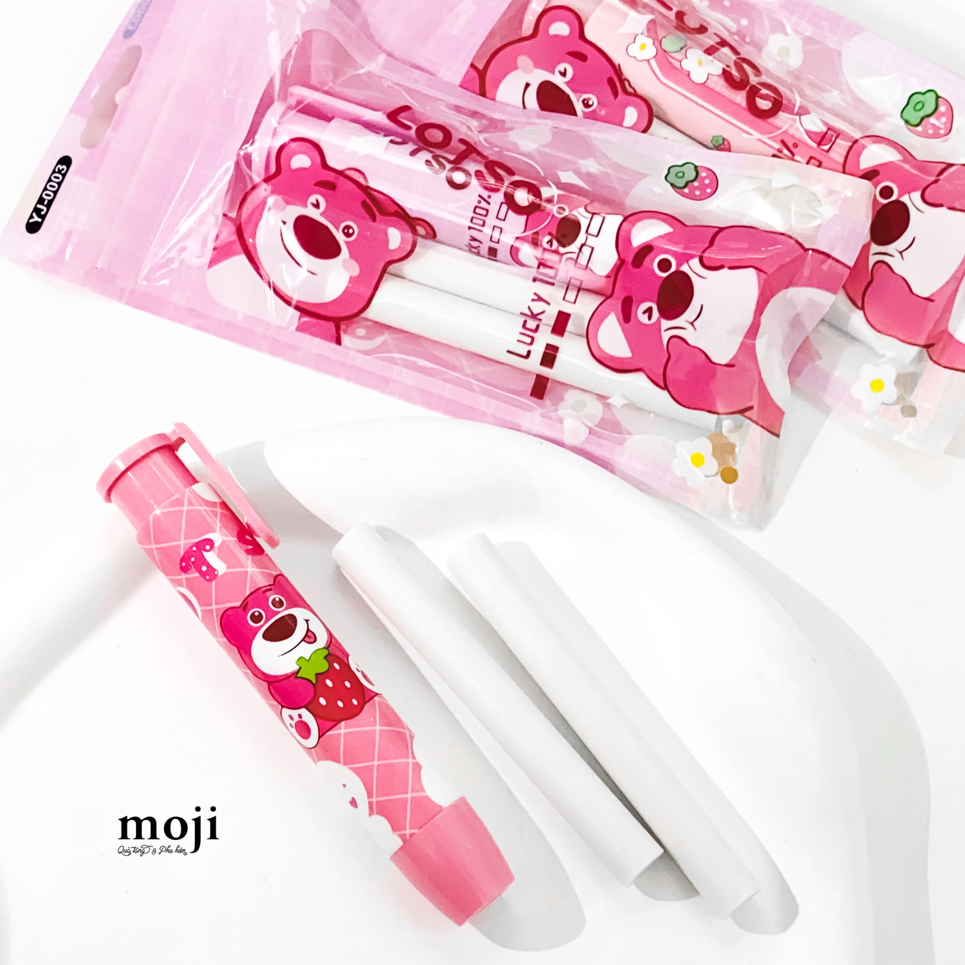 Cục tẩy gôm TS Gấu dâu Lotso happy fruit kèm phụ kiện set3