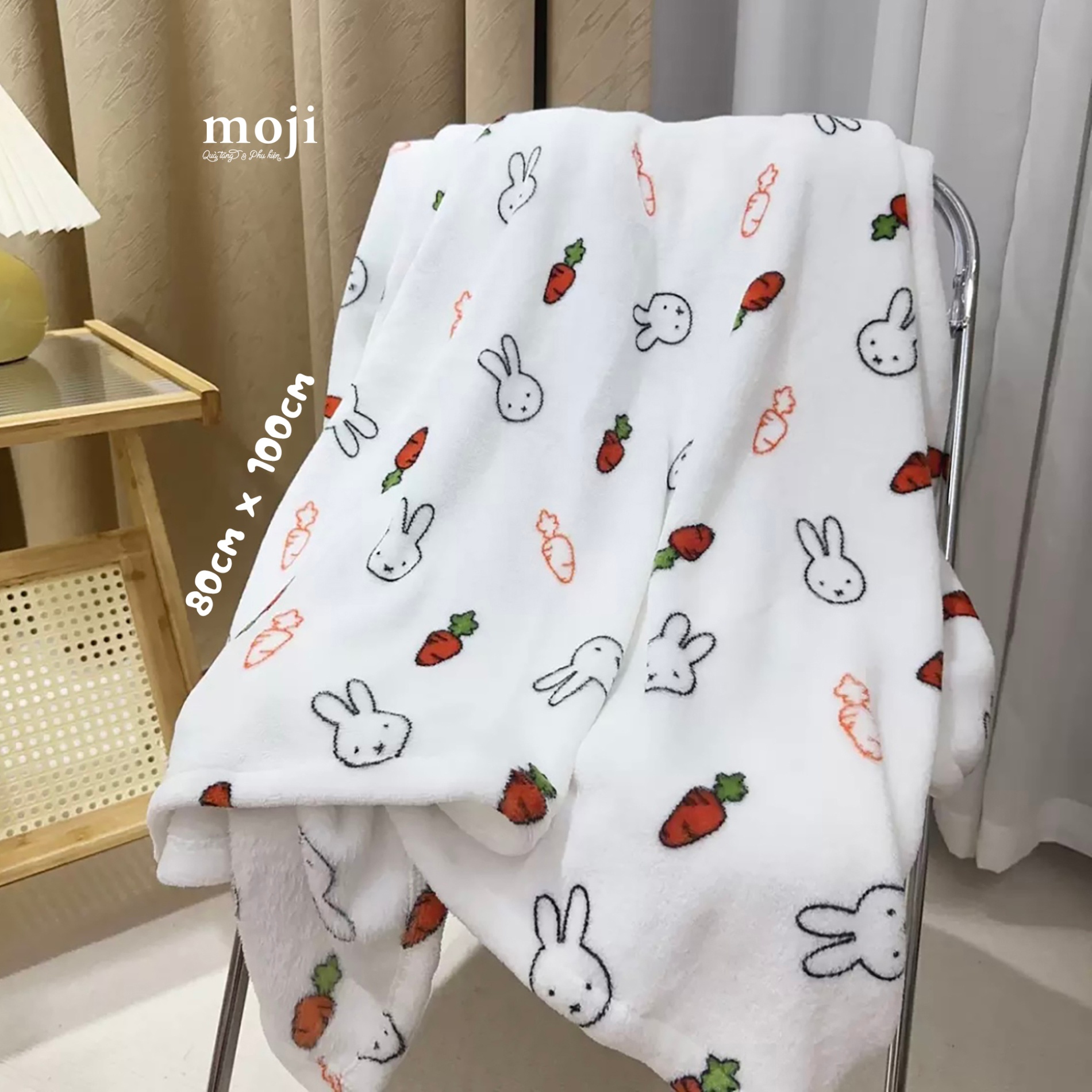 Chăn mền MJ Rabbit face carrot 80x100