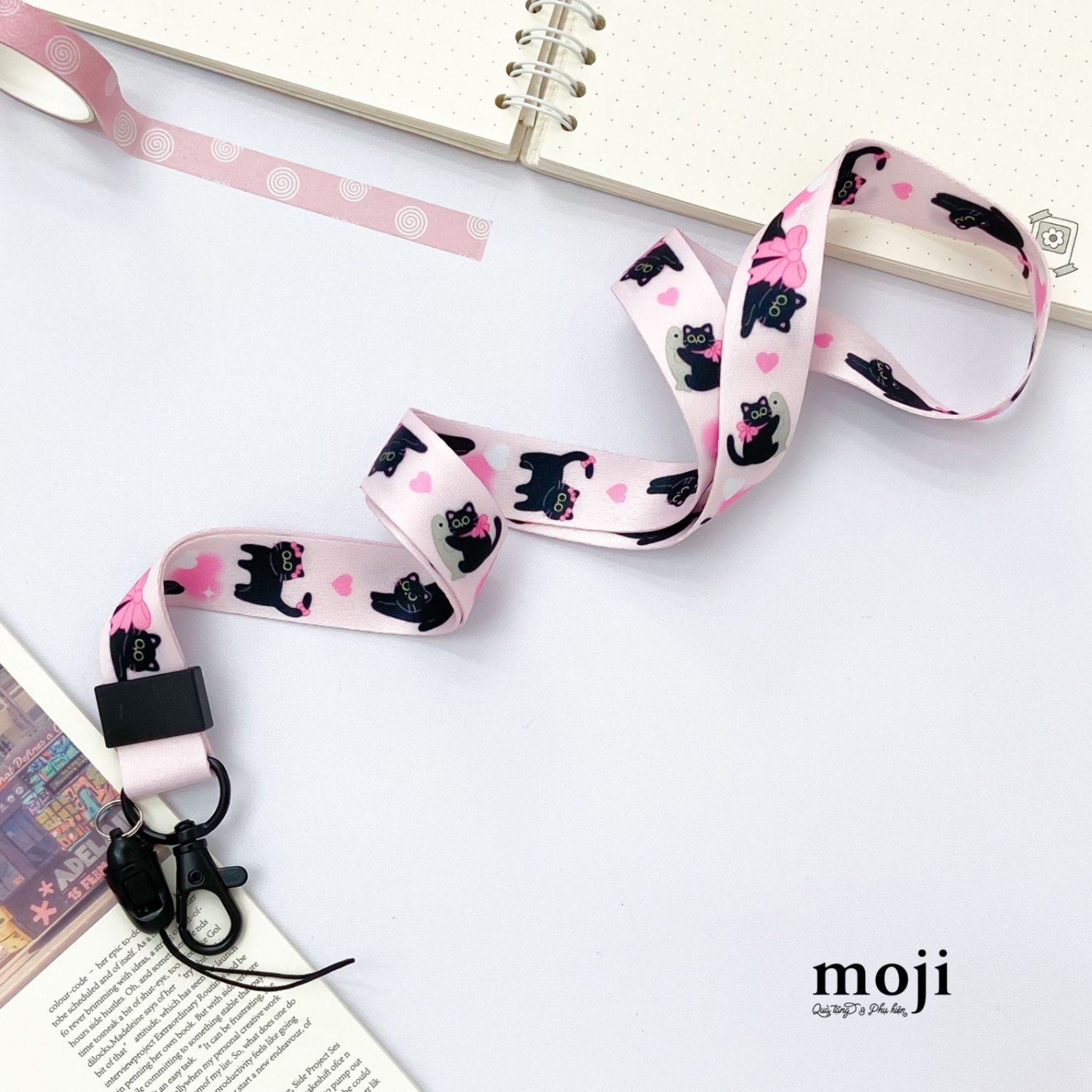 Strap đa năng MZ Black cat heart love fish