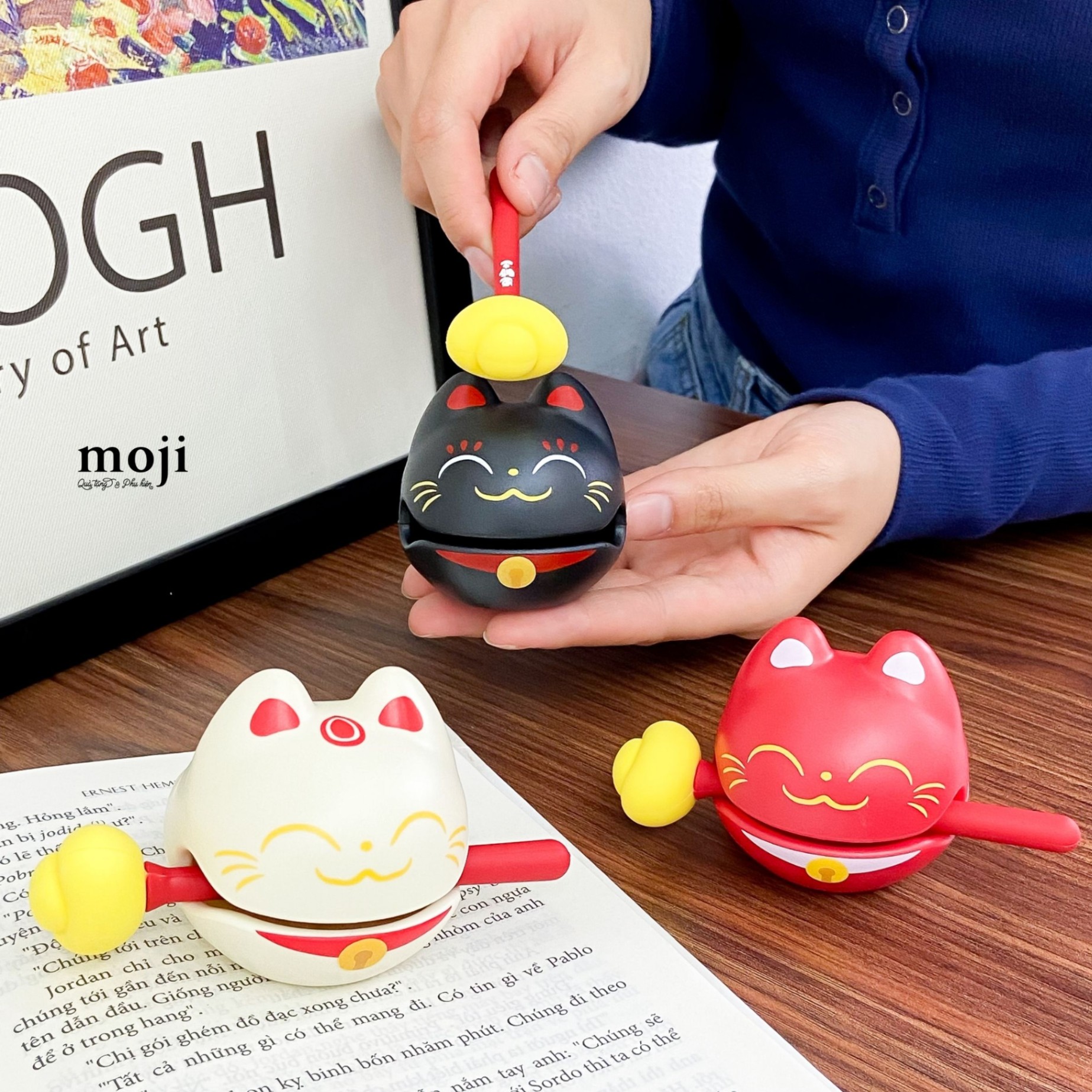 Dụng cụ gõ mõ Mèo may mắn happy face