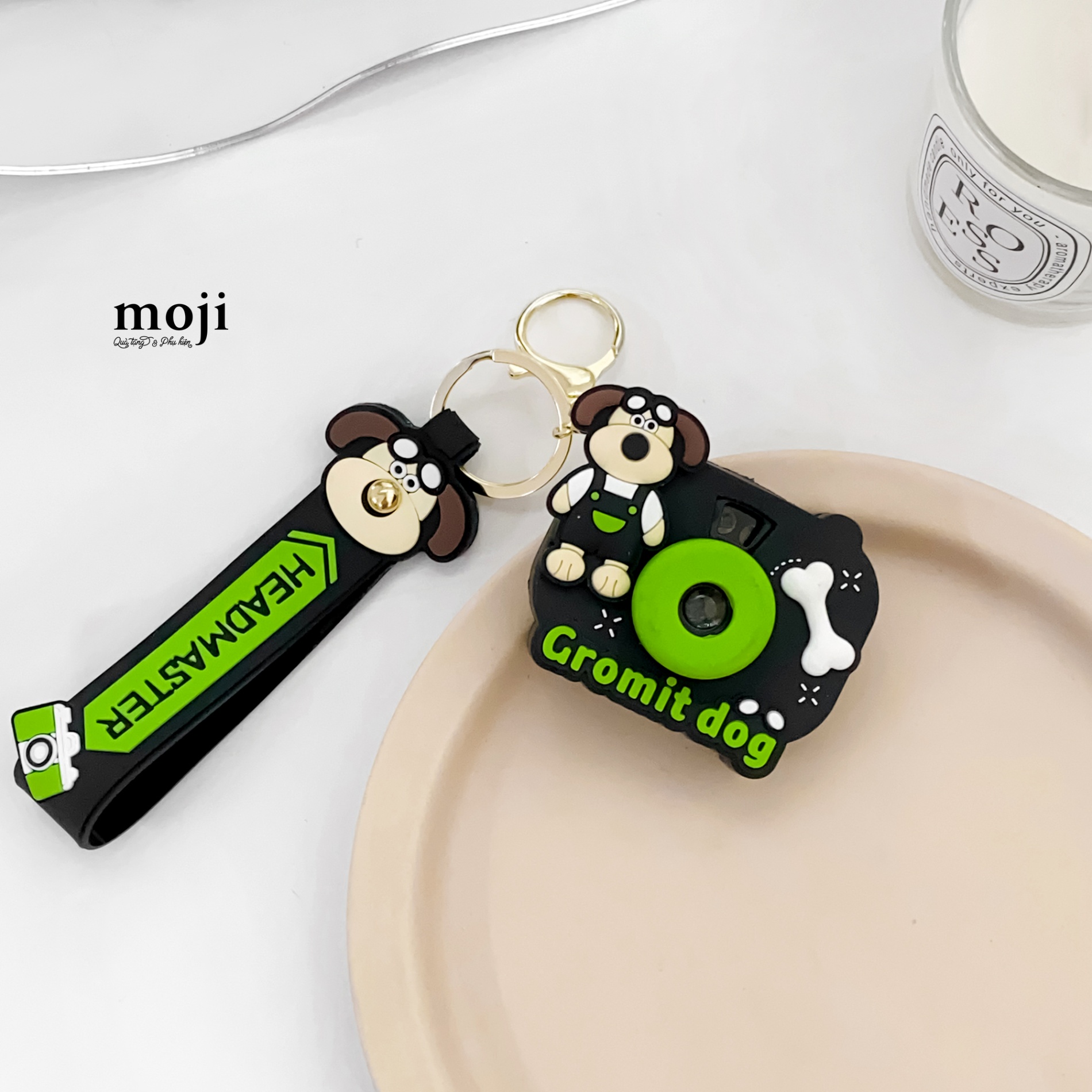 Móc khóa đèn led máy chiếu Gromit dog pilot headmaster
