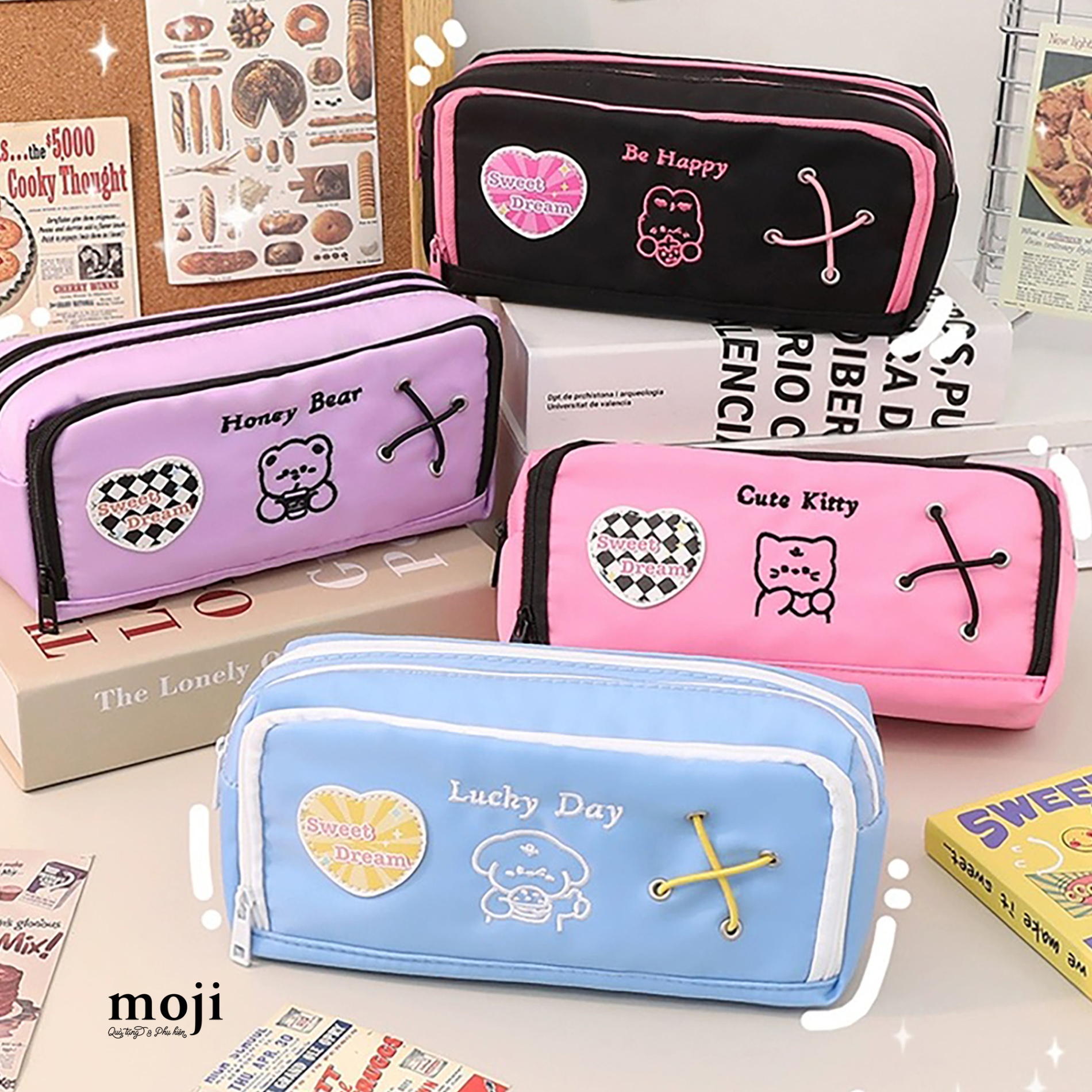 Hộp bút lớn Cute animal food drink sweet dream 6x10x22