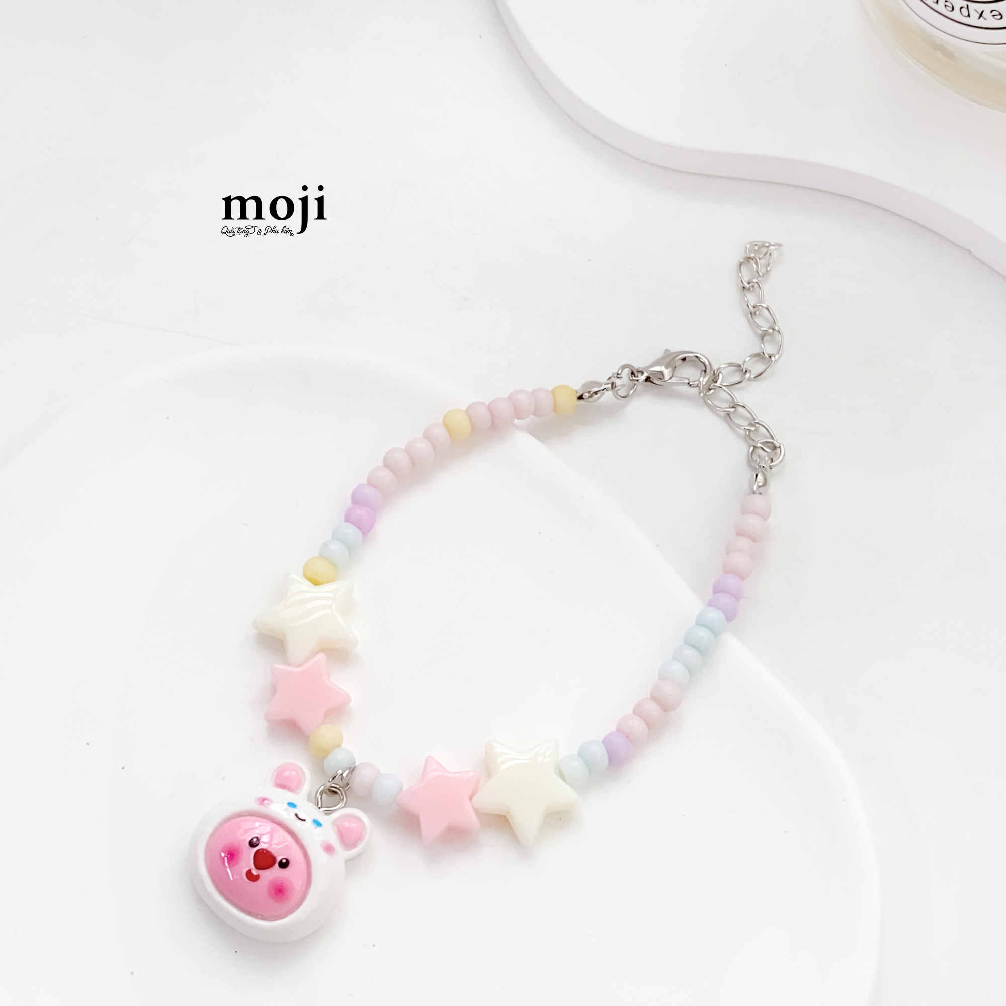 Vòng tay MJ Hải ly Loopy cosplay rabbit pastel star hạt tròn màu sắc