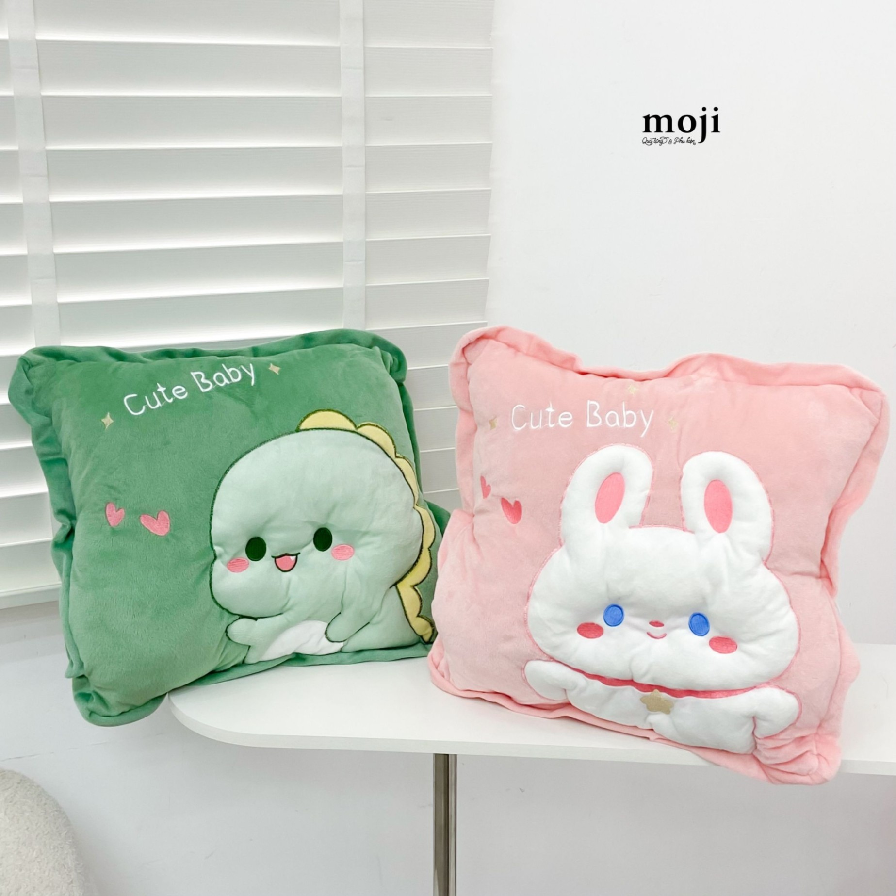 Bộ chăn gối 3in1 Khủng long dinosaur rabbit cute baby little heart 38x100x170