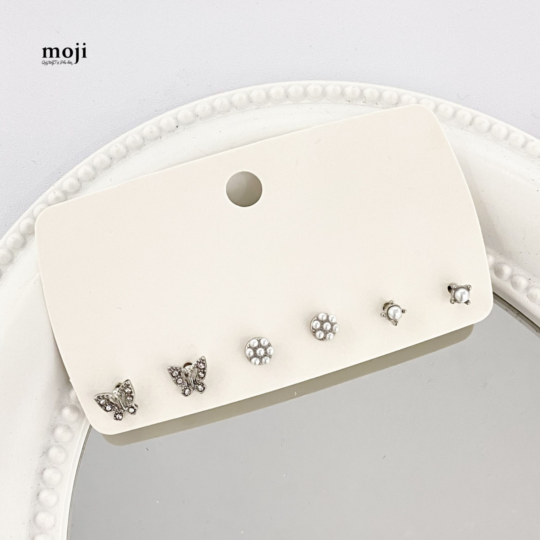 Khuyên tai set6 Butterfly đính đá ngọc trai