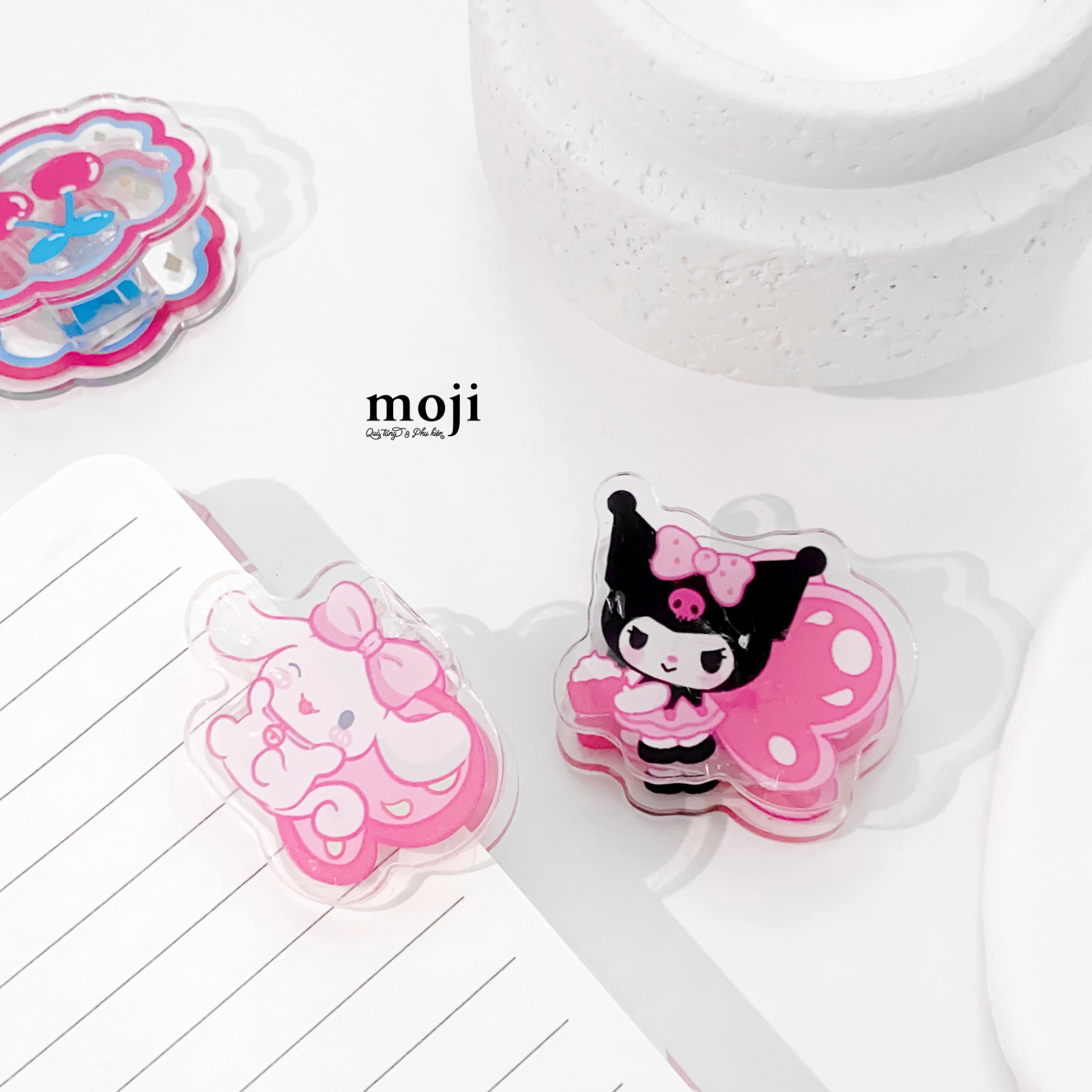 Kẹp tài liệu mini acrylic Sanrio family Cinnamoroll Kuromi cosplay butterfly
