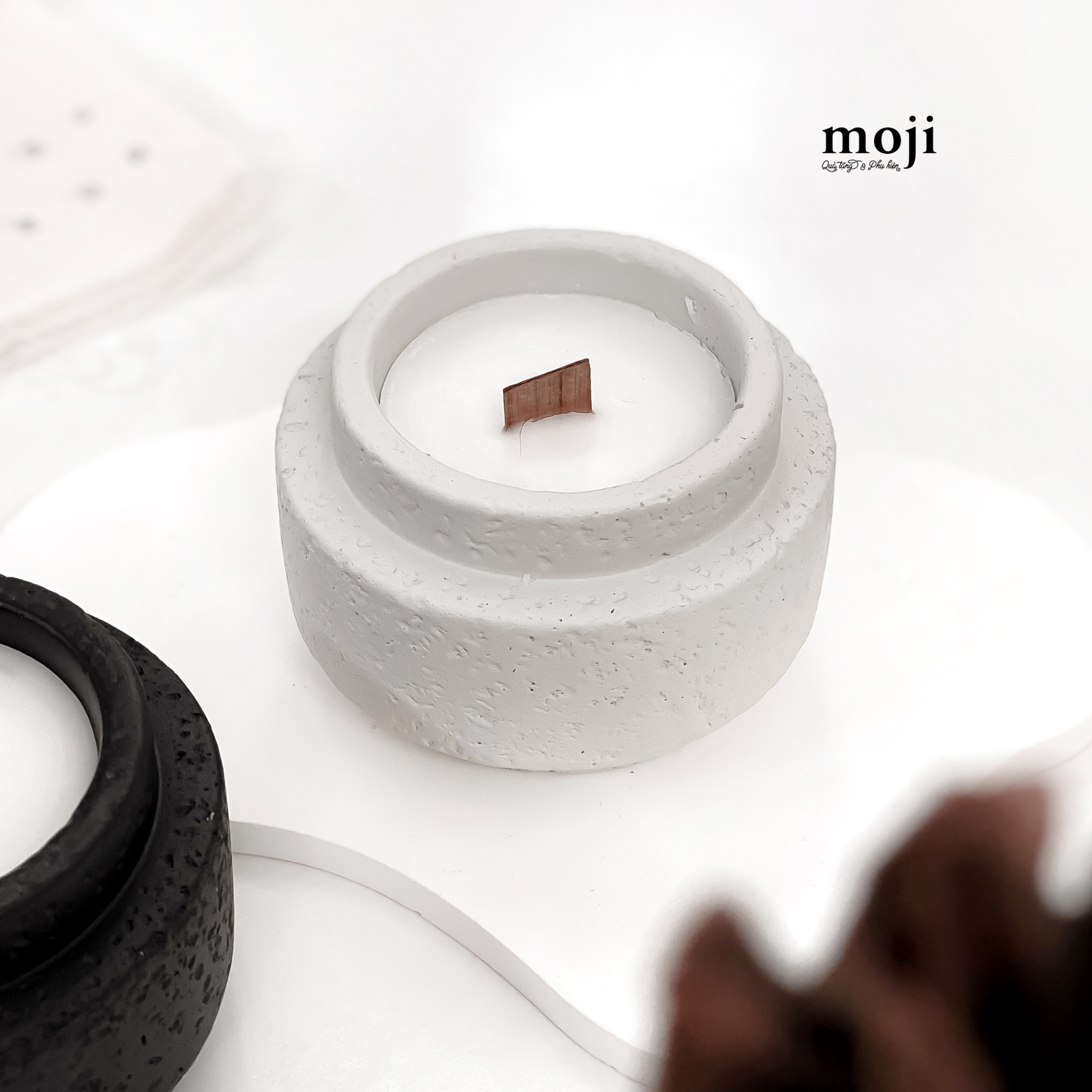 Nến thơm hũ Cylinder art style with white tea 5x8