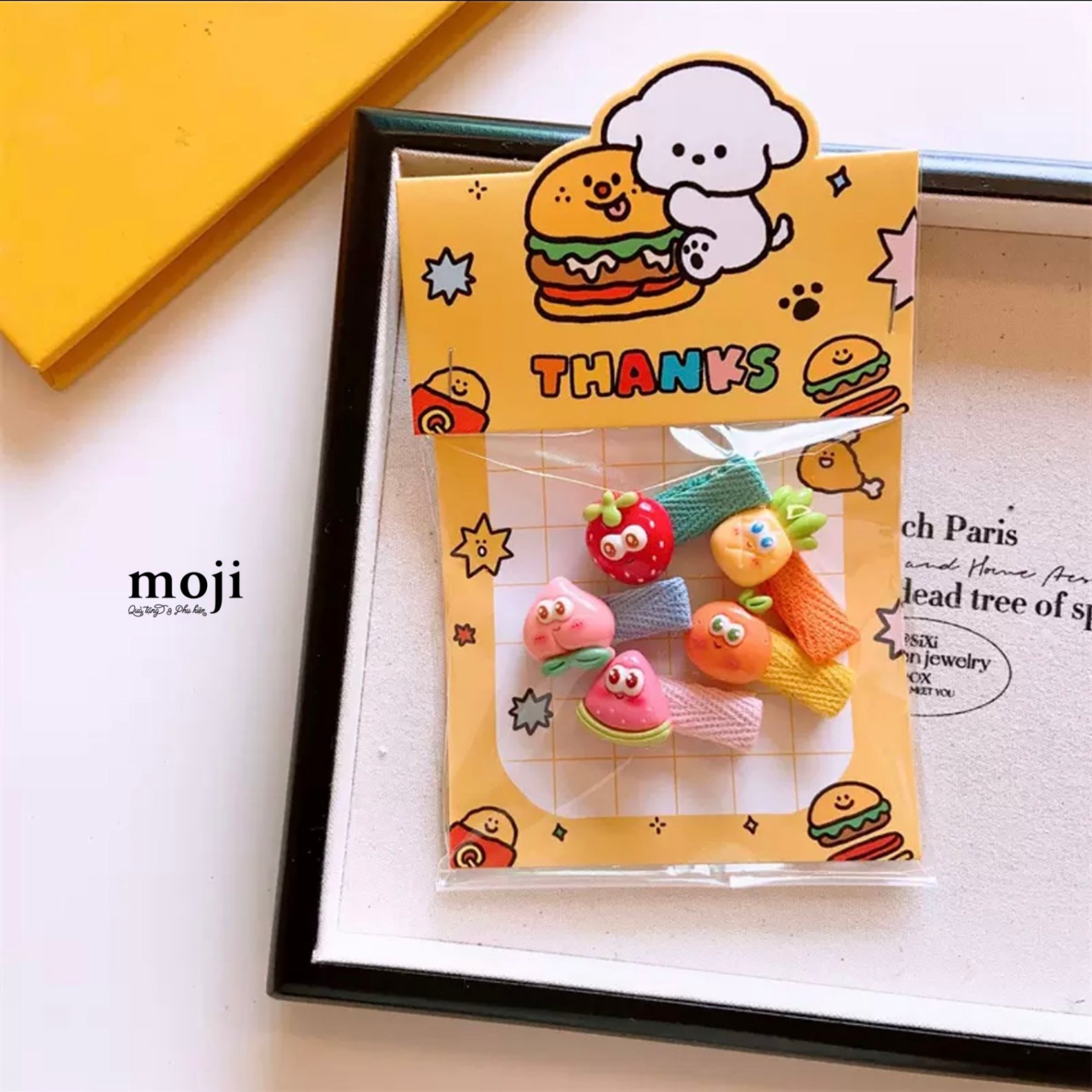 Kẹp tóc MJ Funny vibes happy fruit big eyes set5