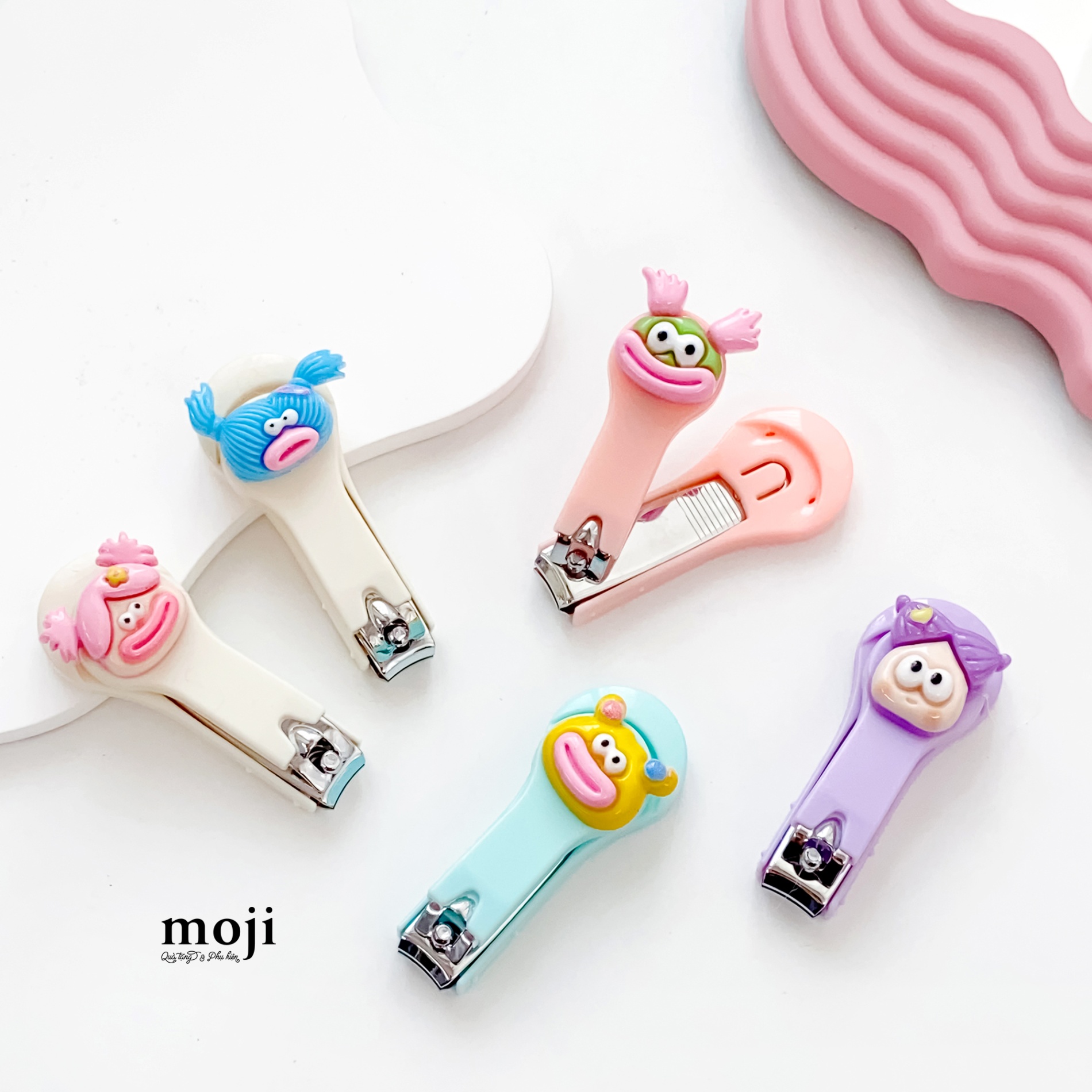 Bấm móng tay MJ Funny vibes colorful face big eyes môi dày
