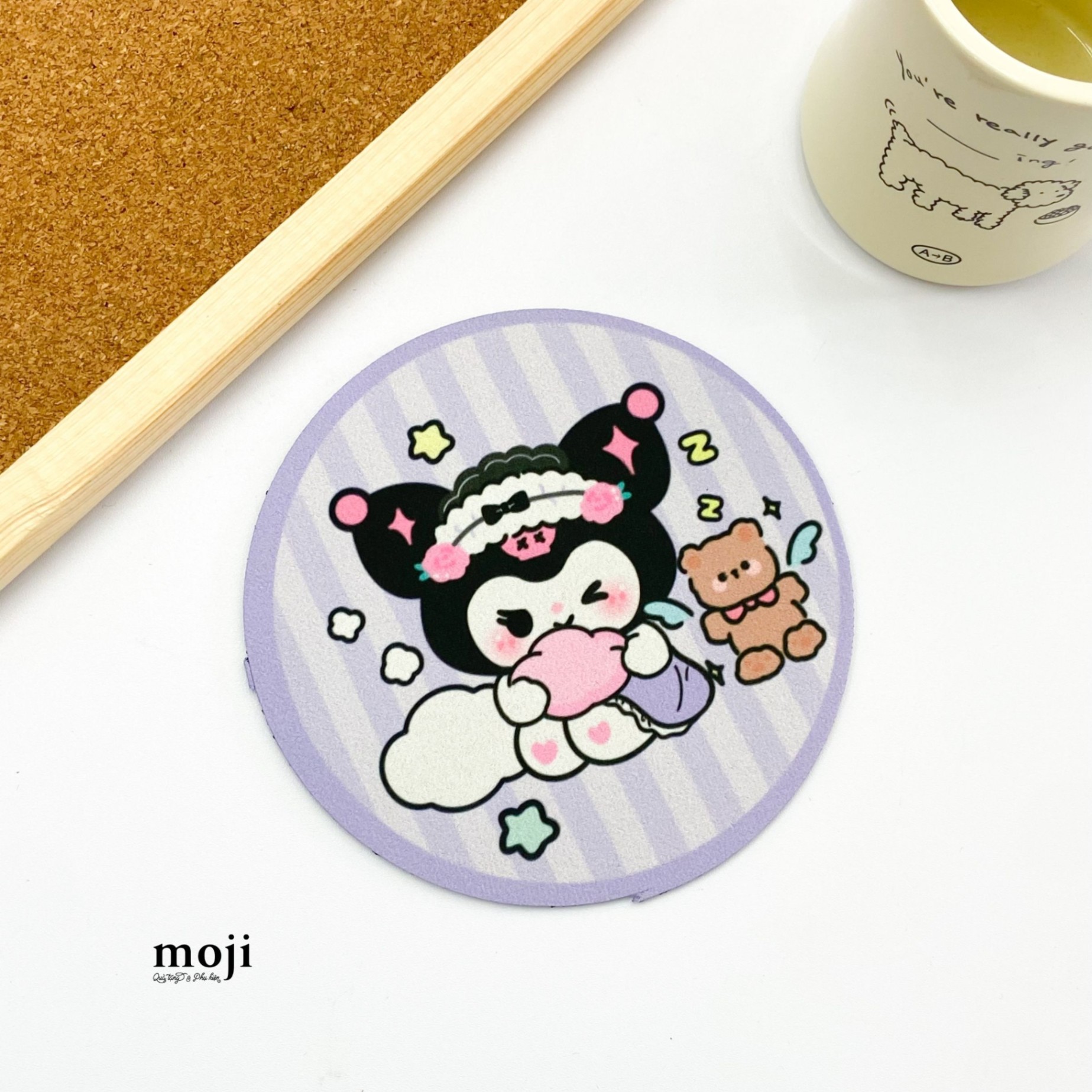Lót bàn ăn lót nồi chống nóng Sanrio family Kuromi little bear cloud 15cm