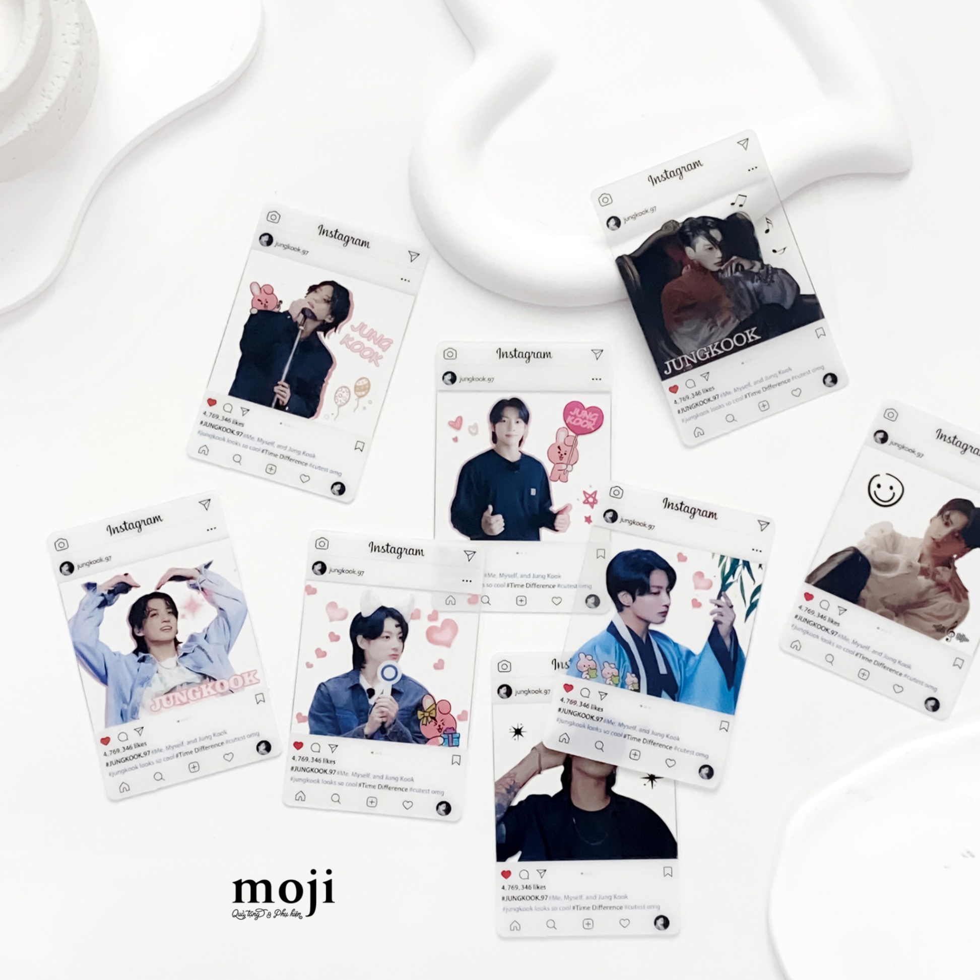 Card trong suốt idol BTS JungKook Me Myself and JungKook on IG 260124 set8