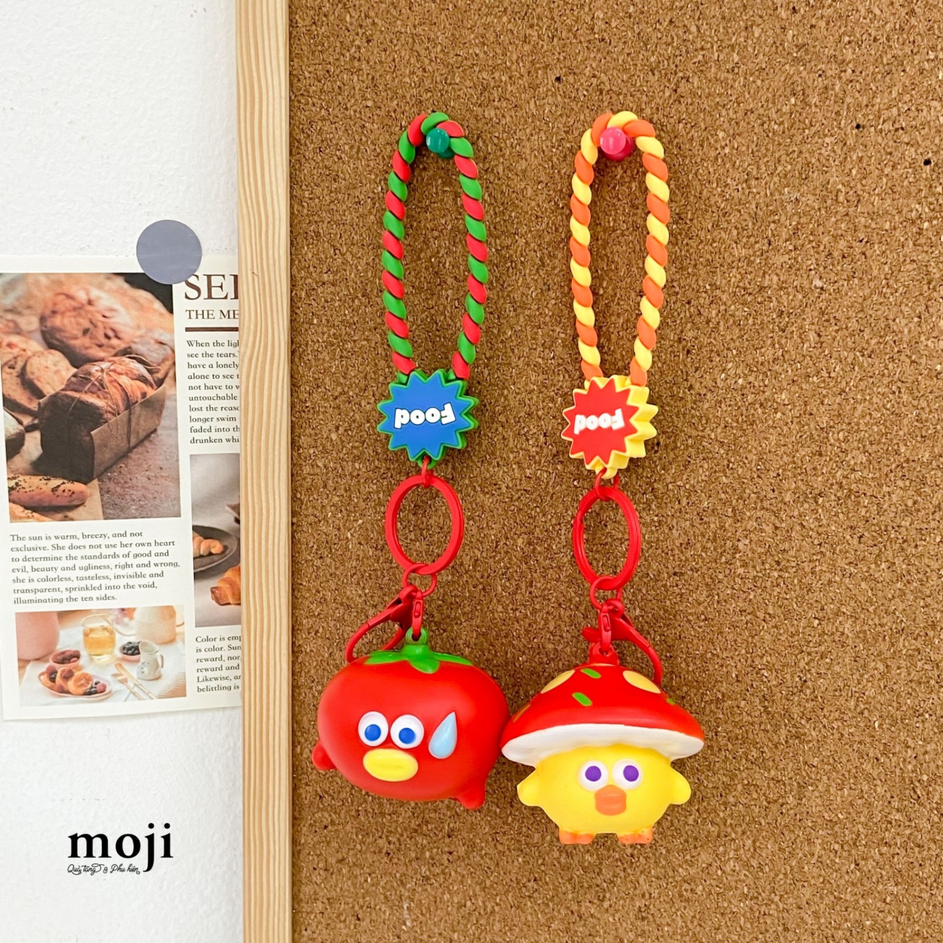 Móc khóa bóp bóp Funny vibes food fruit big eyes môi dày