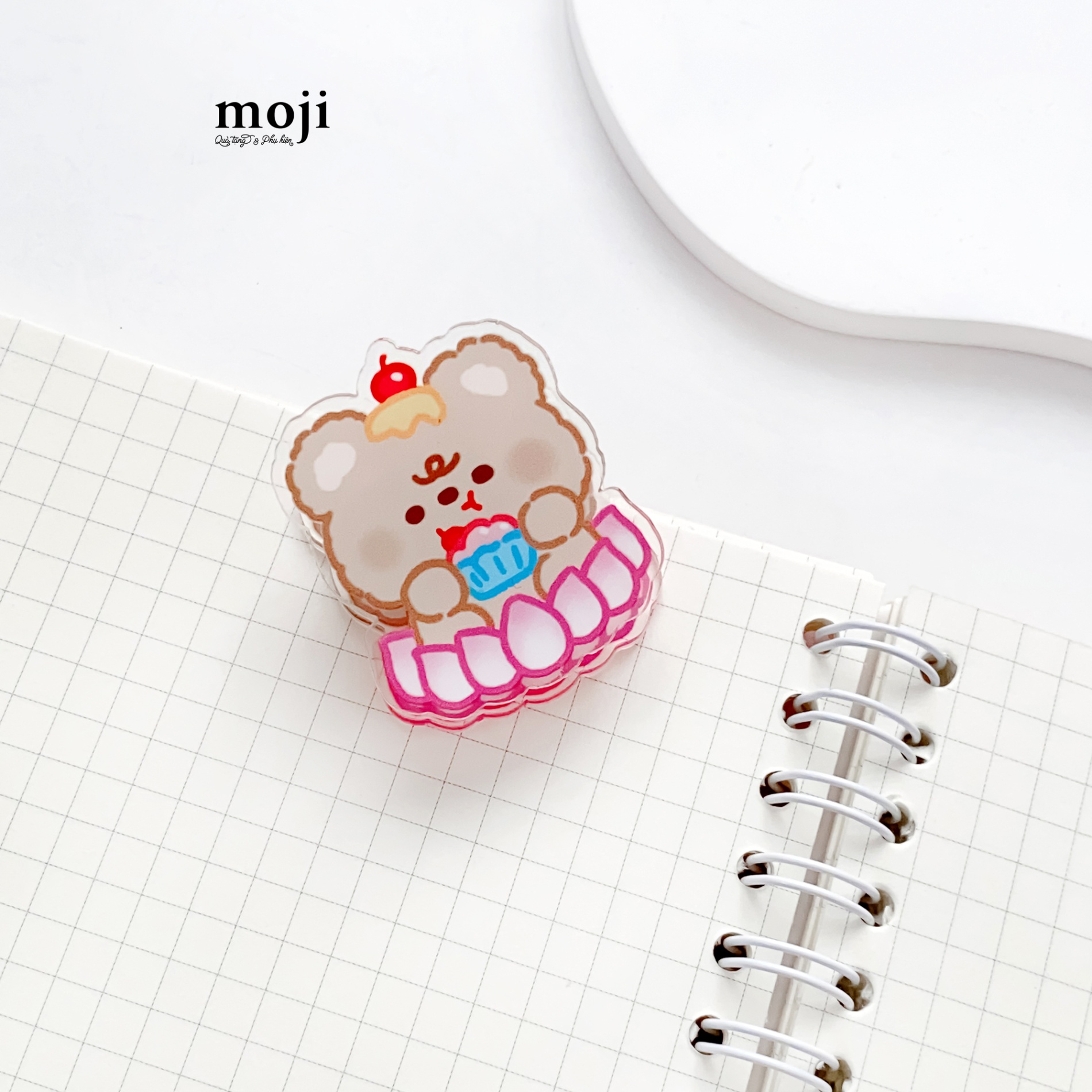 Kẹp tài liệu mini acrylic Cute baby bear tịnh tâm