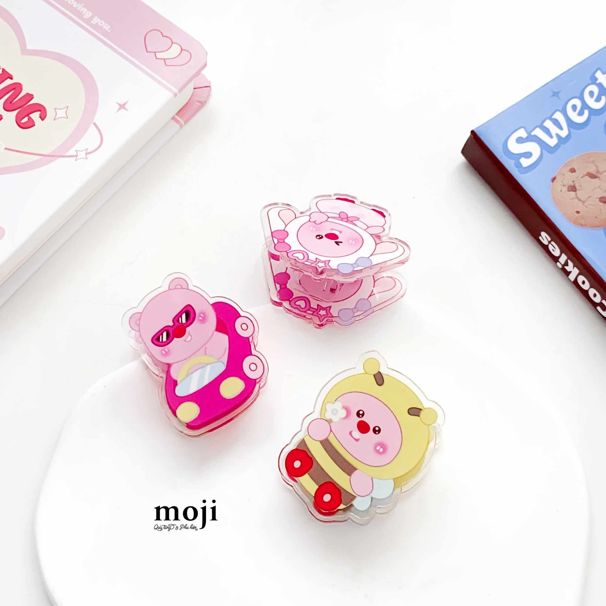 Kẹp tài liệu mini acrylic Hải ly Loopy racing cosplay animal