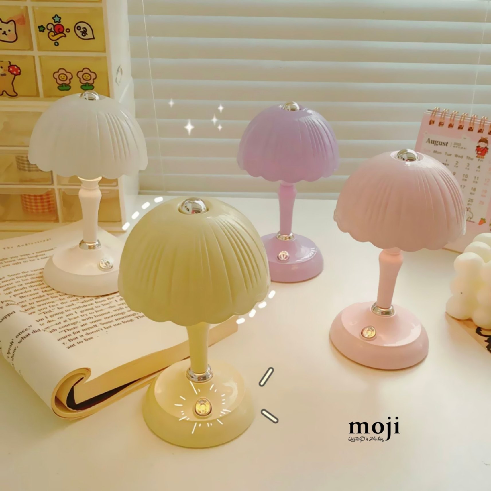 Đèn led mini Pastel jellyfish con sứa dùng pin 8x14