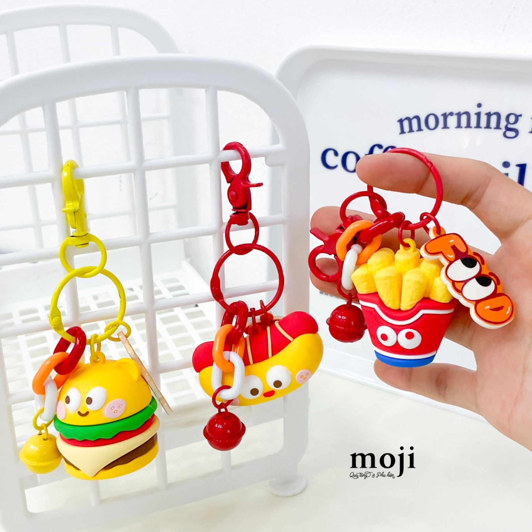 Móc khóa leng keng Funny vibes fast food big eyes