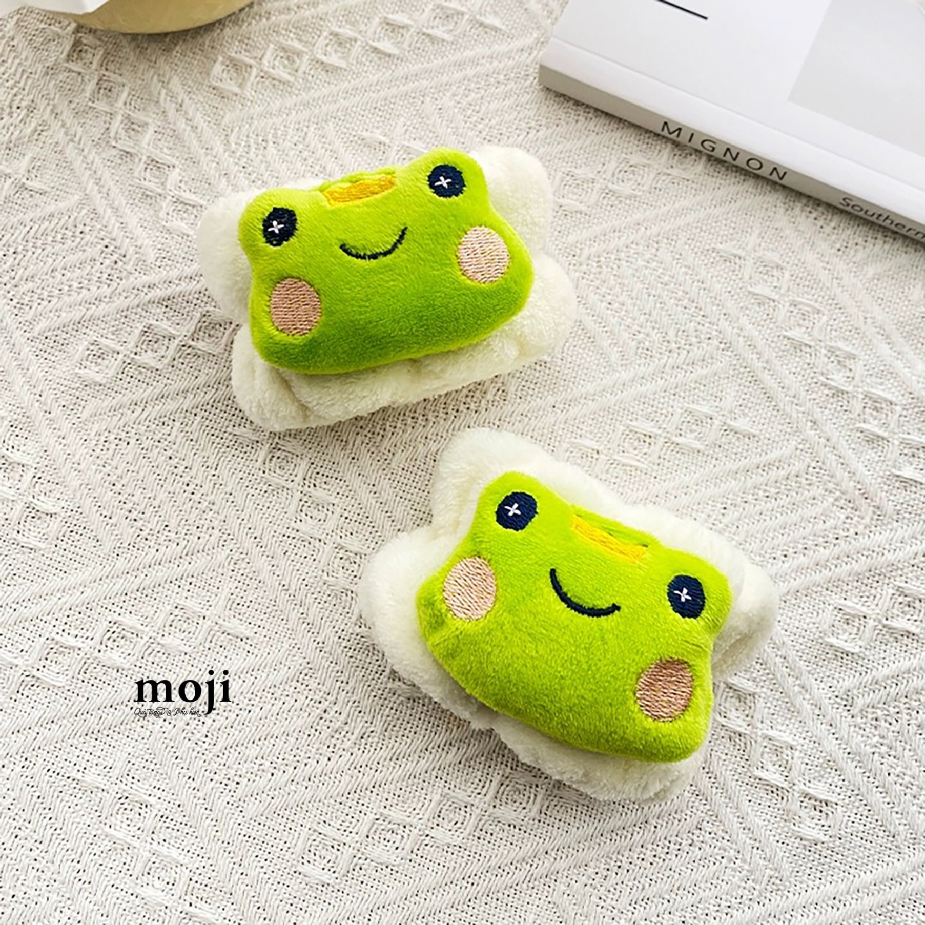 Băng đô cổ tay Frog face má hồng set2
