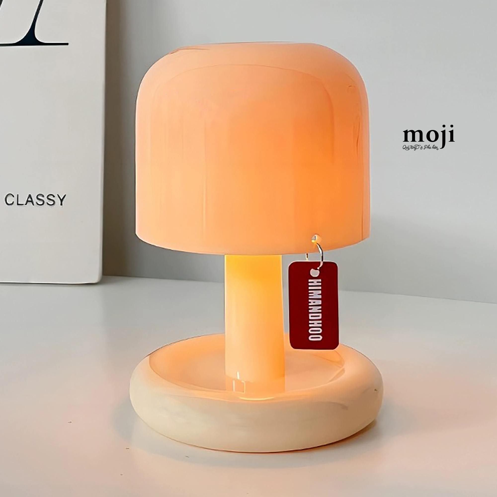 Đèn led mini Retro pudding cảm ứng sạc tích điện 7x7x10