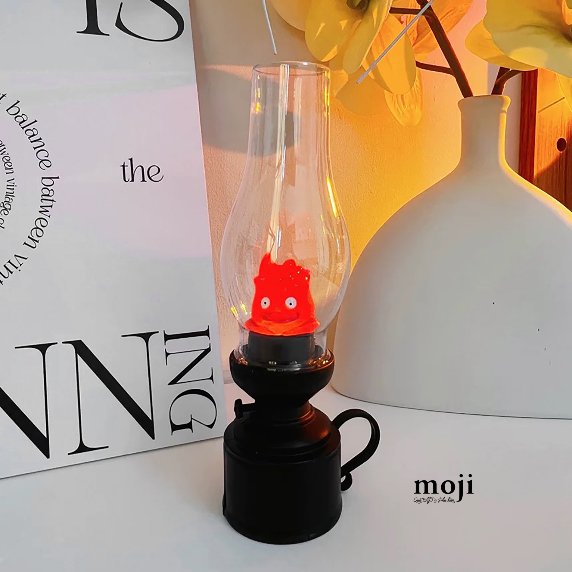 Đèn led trang trí Calcifer ngọn lửa đèn dầu dùng pin 5x18