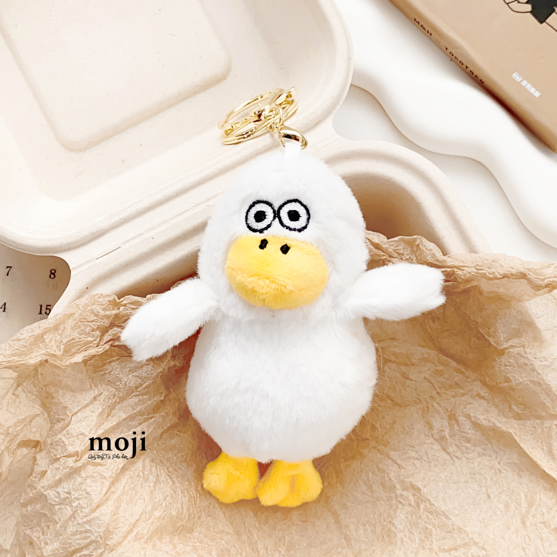 Móc khóa bóp bóp Funny vibes duck đẻ trứng