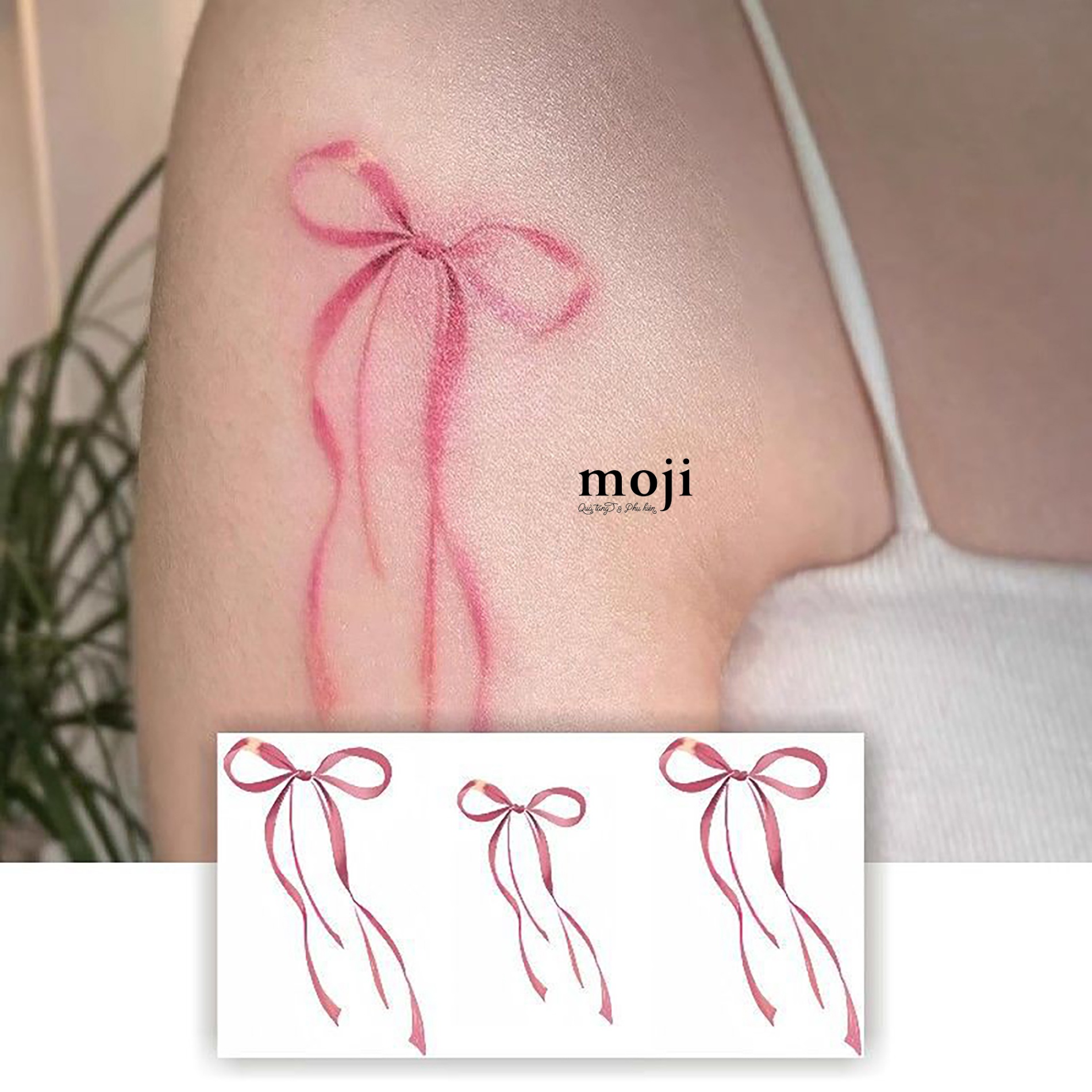 Tattoo Ribbon bow nơ dây dài