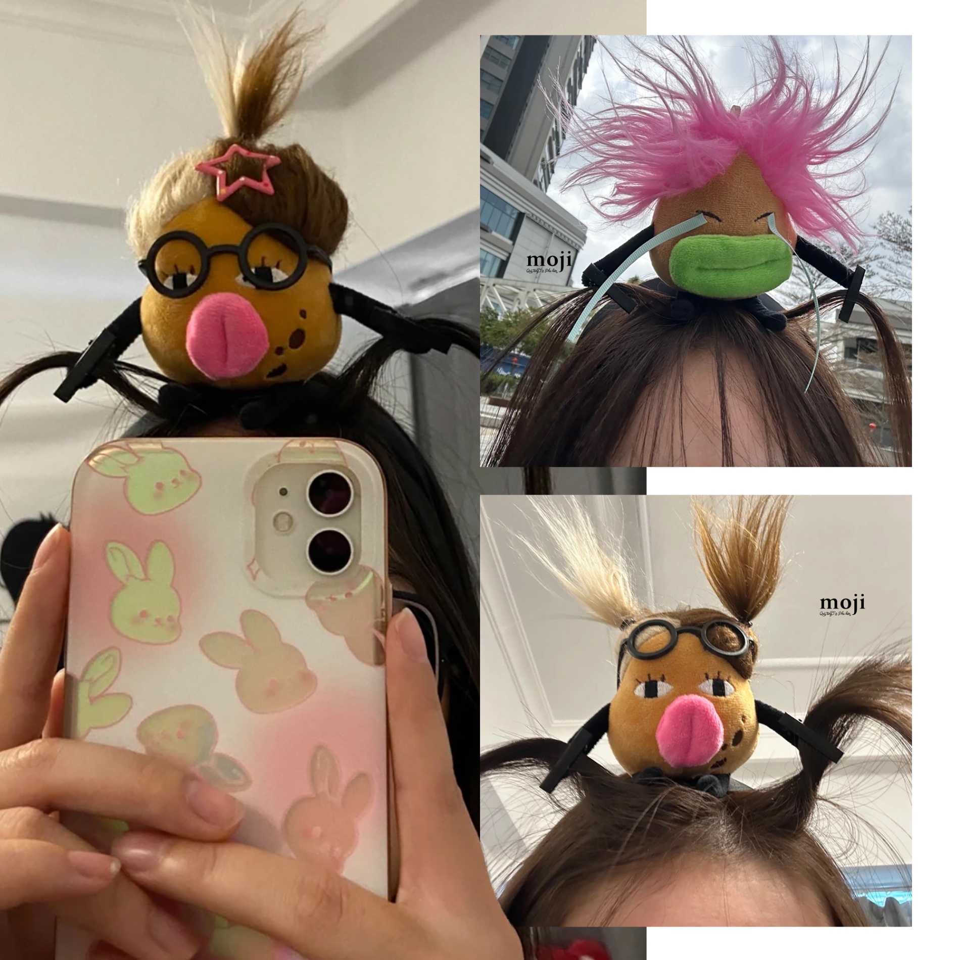 Băng đô bờm Funny vibes potato khoai tây môi dày có tóc nắm tóc