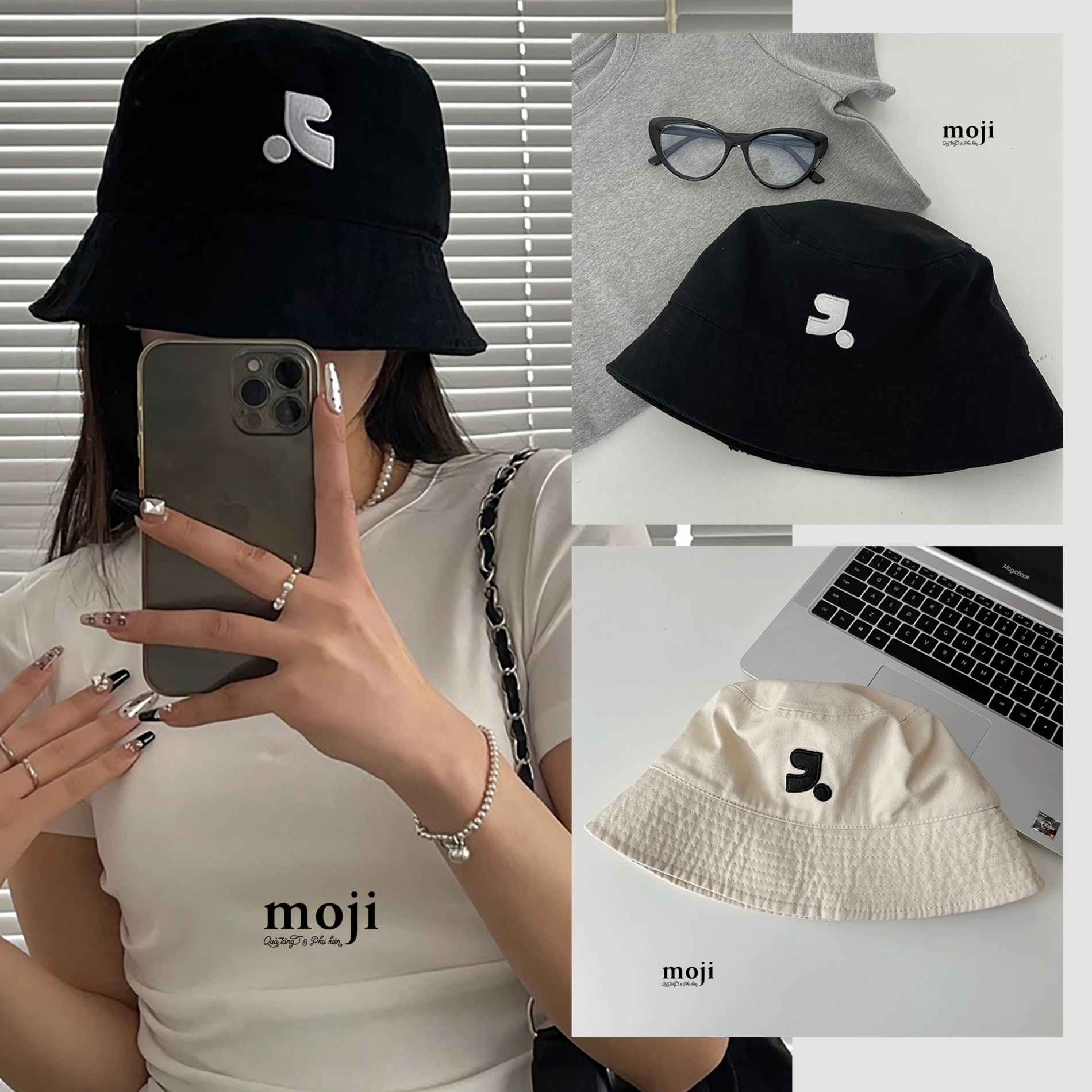Mũ nón bucket Phẩy chấm